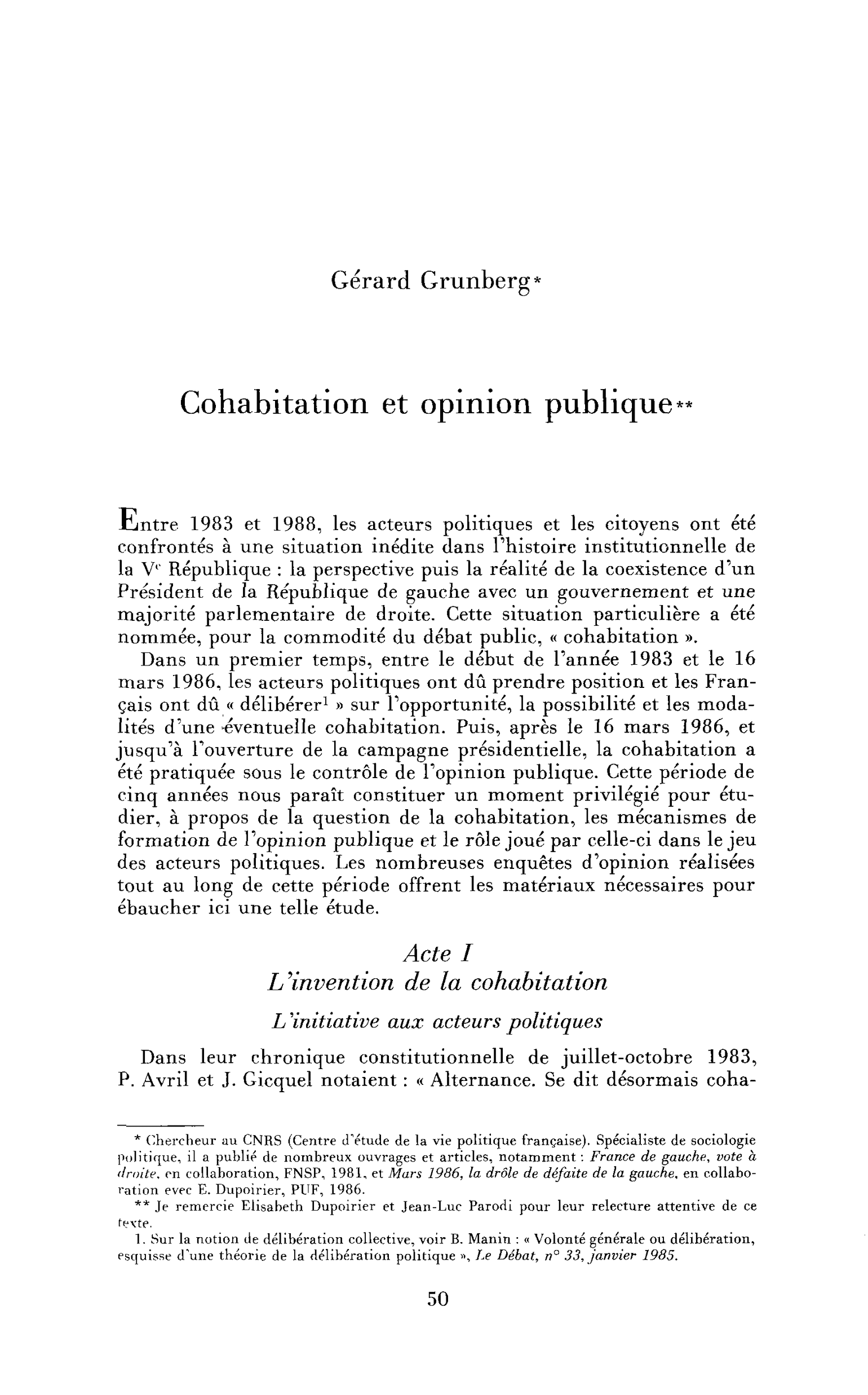 Cohabitation et opinion publique
