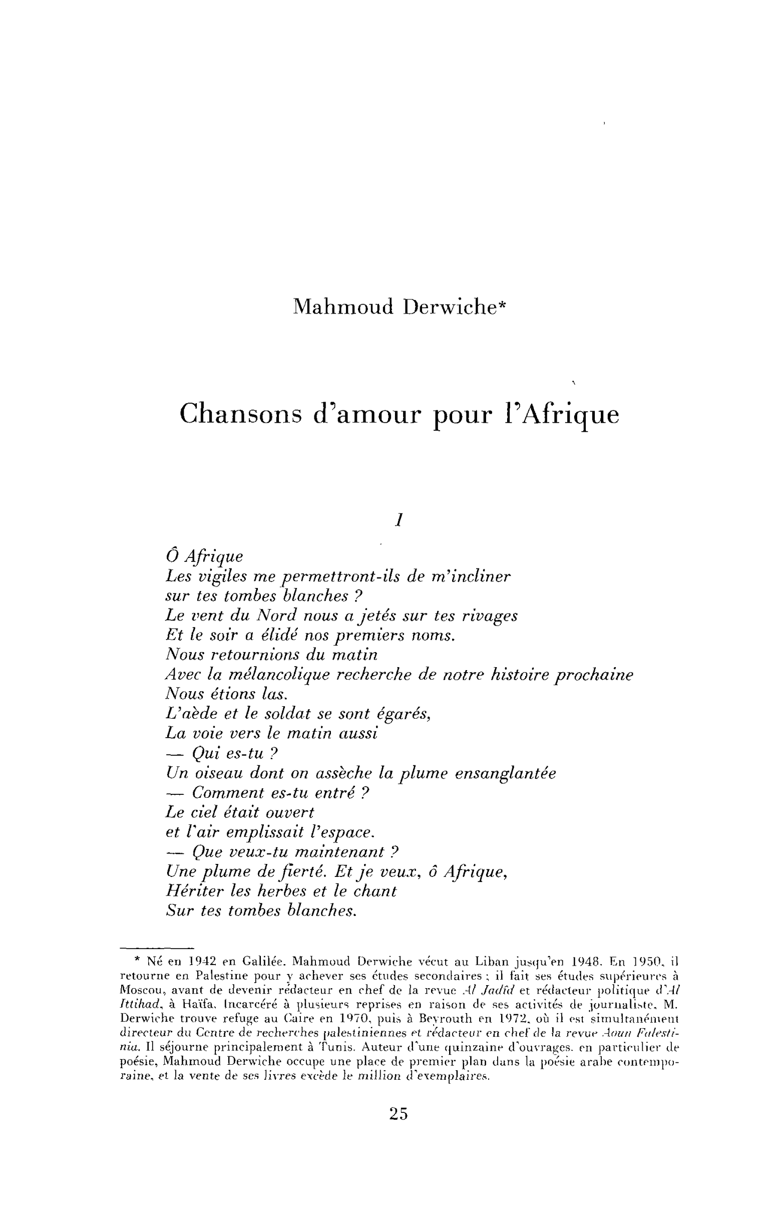 Chansons d’amour pour l’Afrique