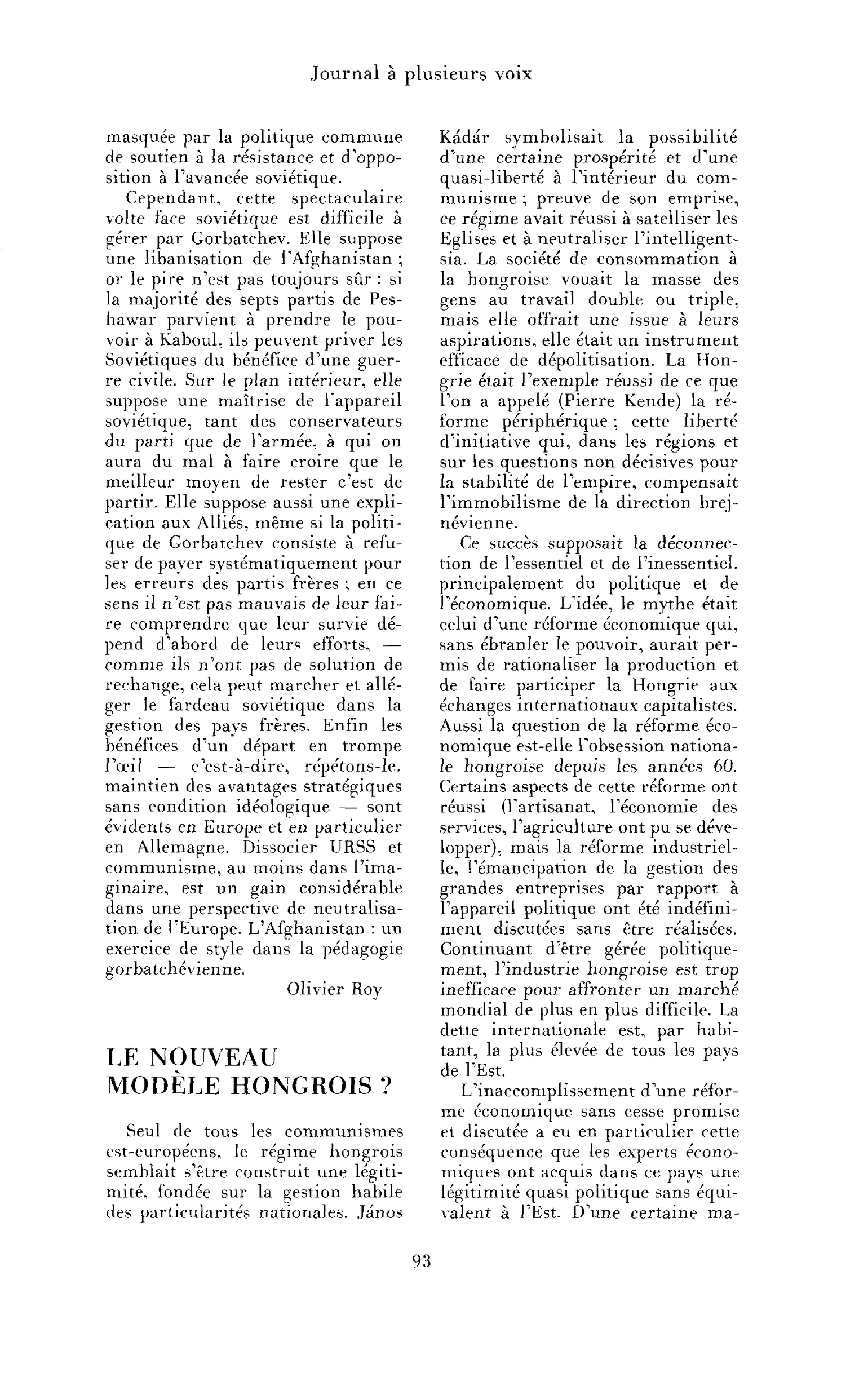 Le nouveau modèle hongrois ?