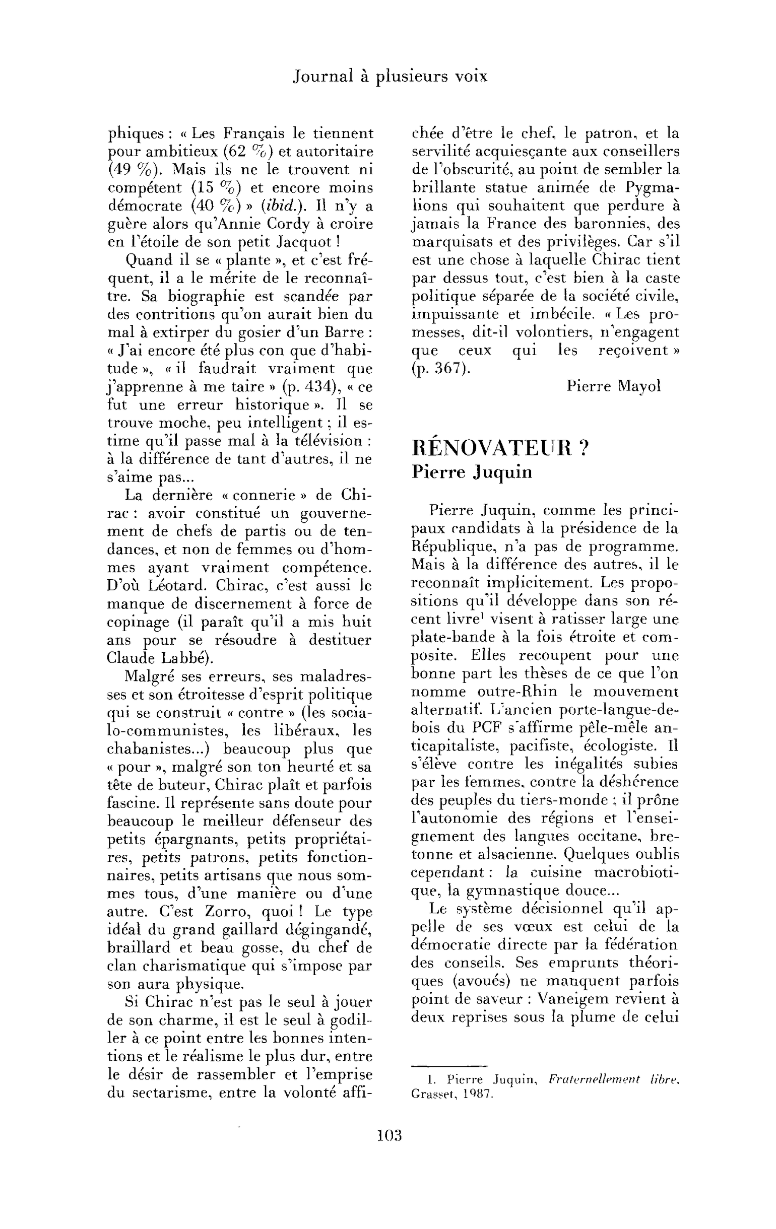 Rénovateur ? Pierre Juquin