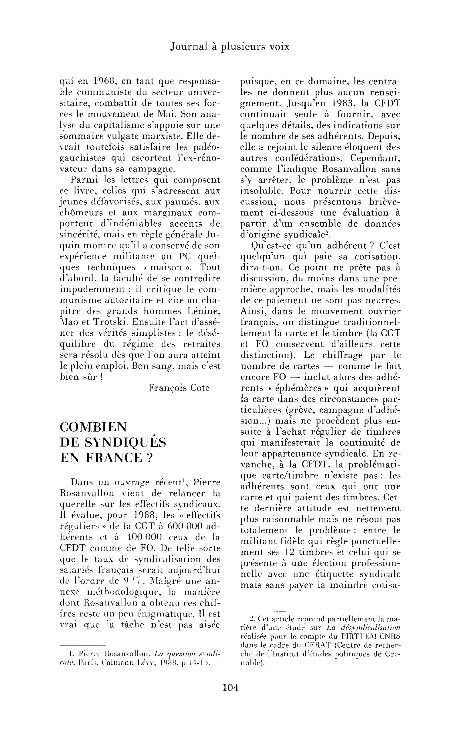 Combien de syndiqués en France ?