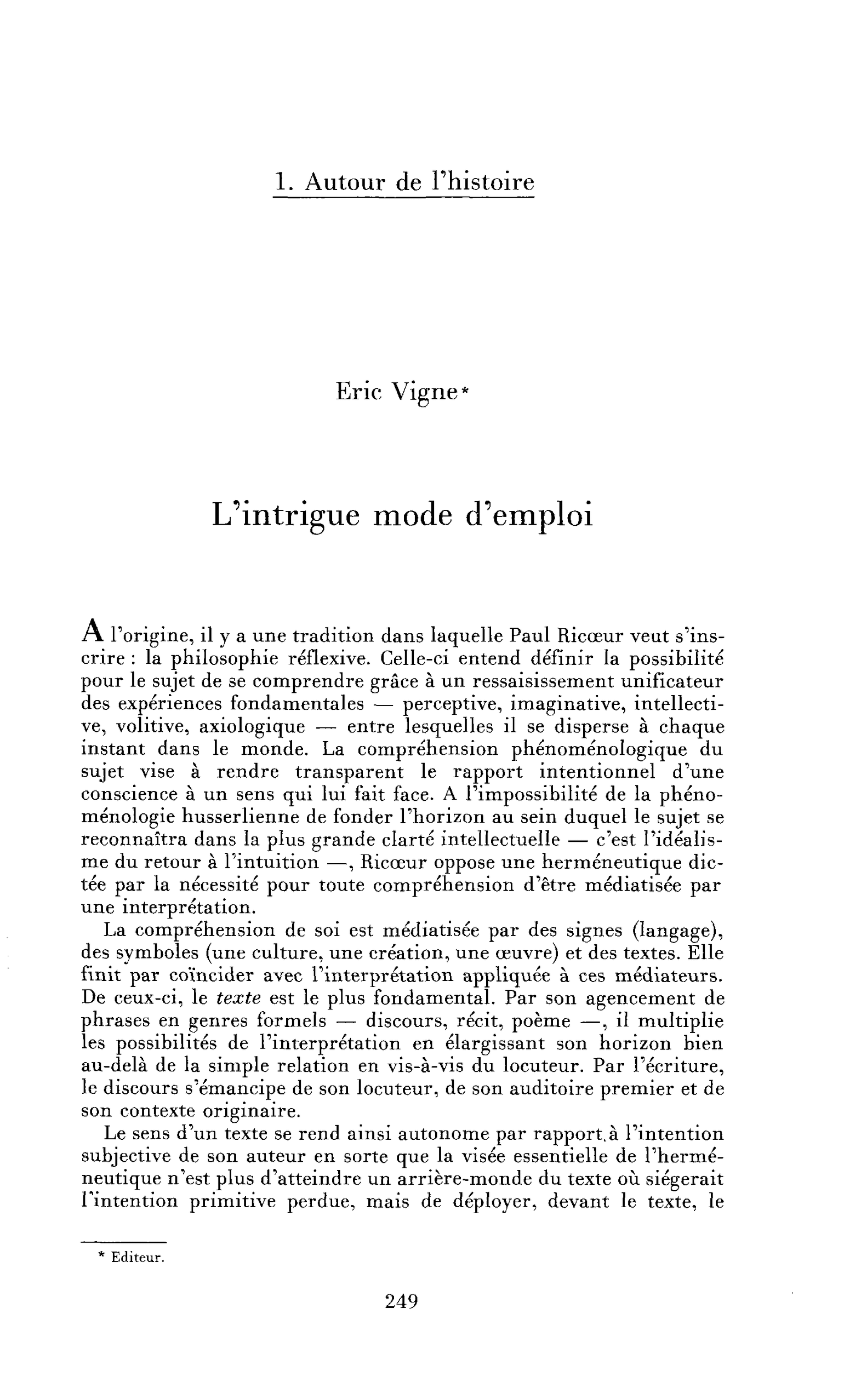 L’intrigue, mode d’emploi