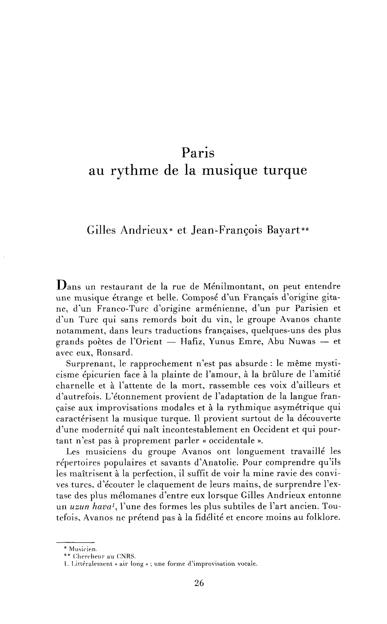 Paris au rythme de la musique turque
