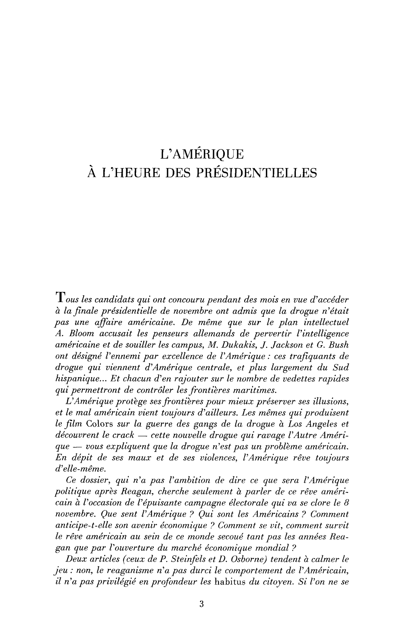 L’Amérique à l’heure des présidentielles