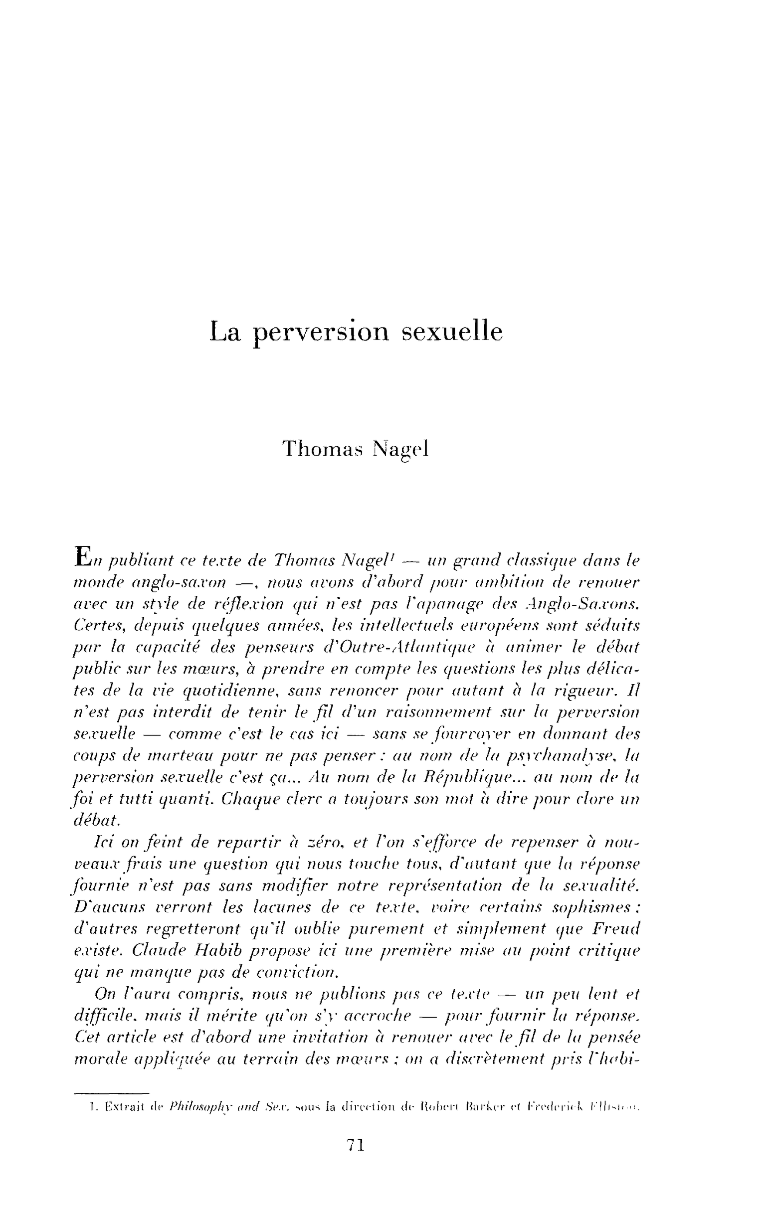 La perversion sexuelle
