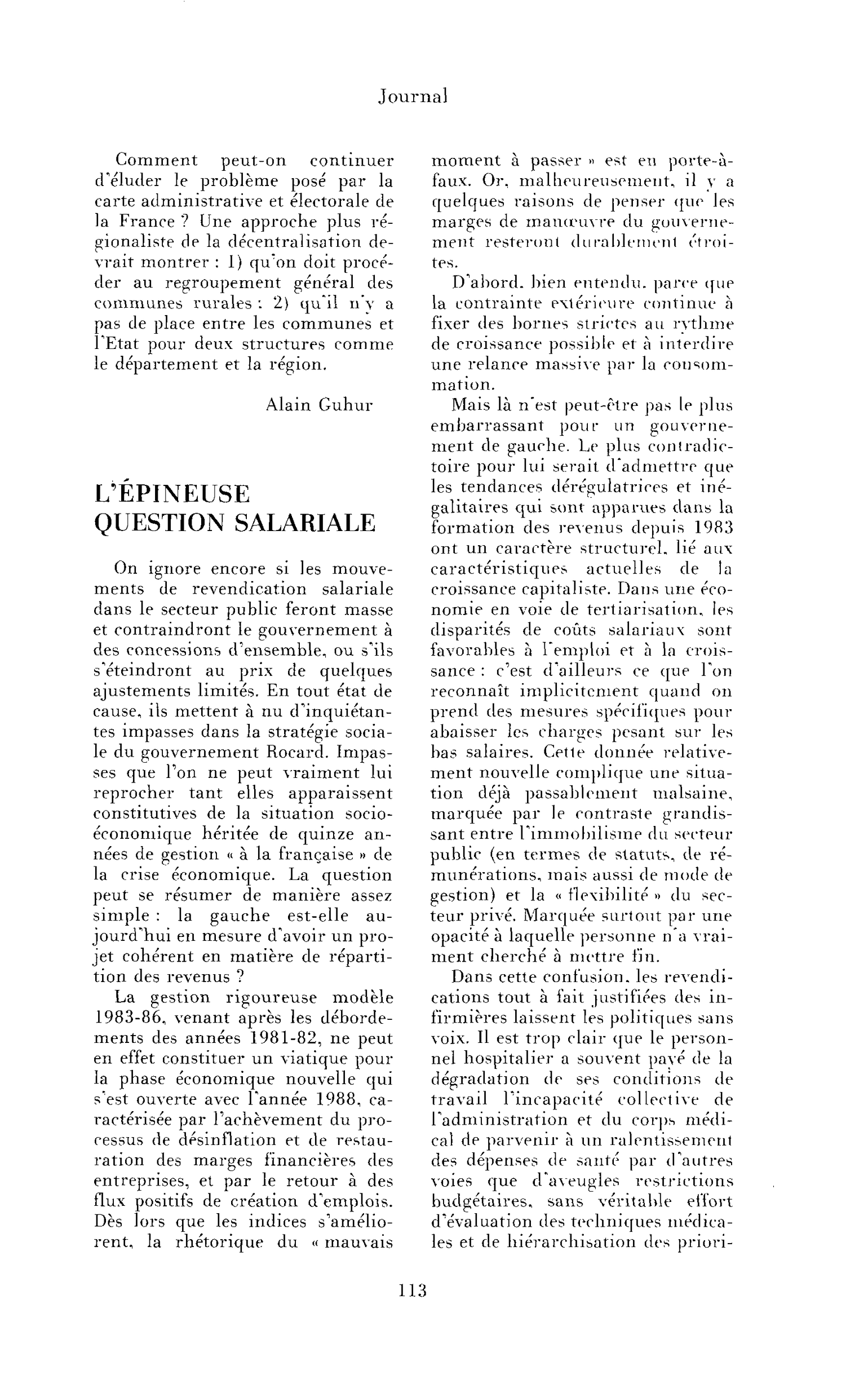 L’épineuse question salariale