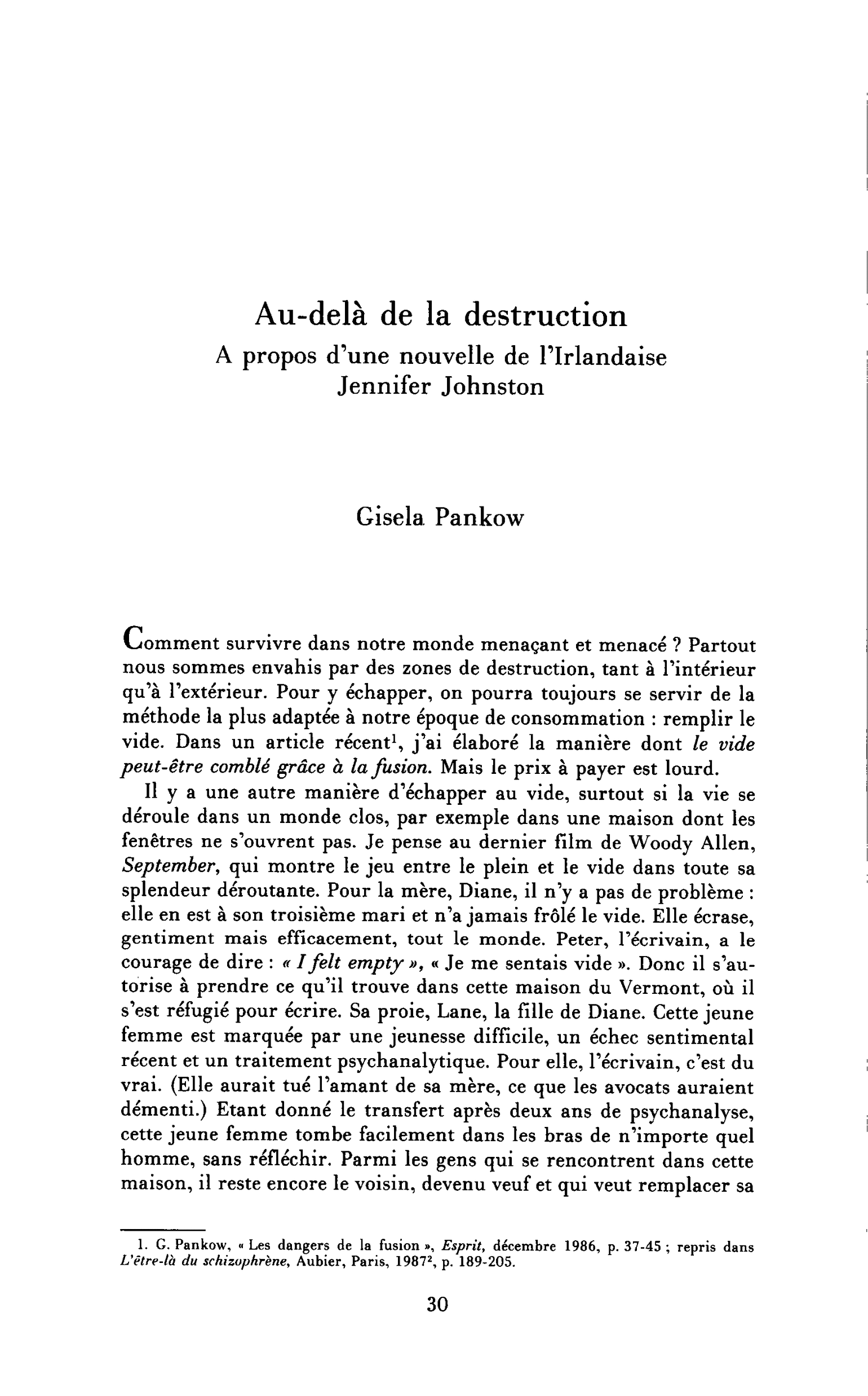 Au-delà de la destruction