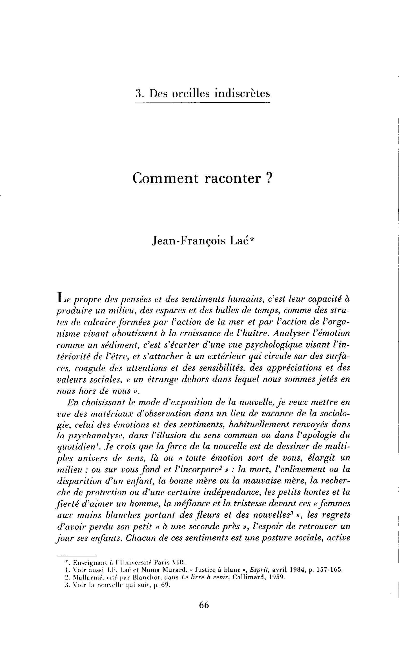 Comment raconter ?