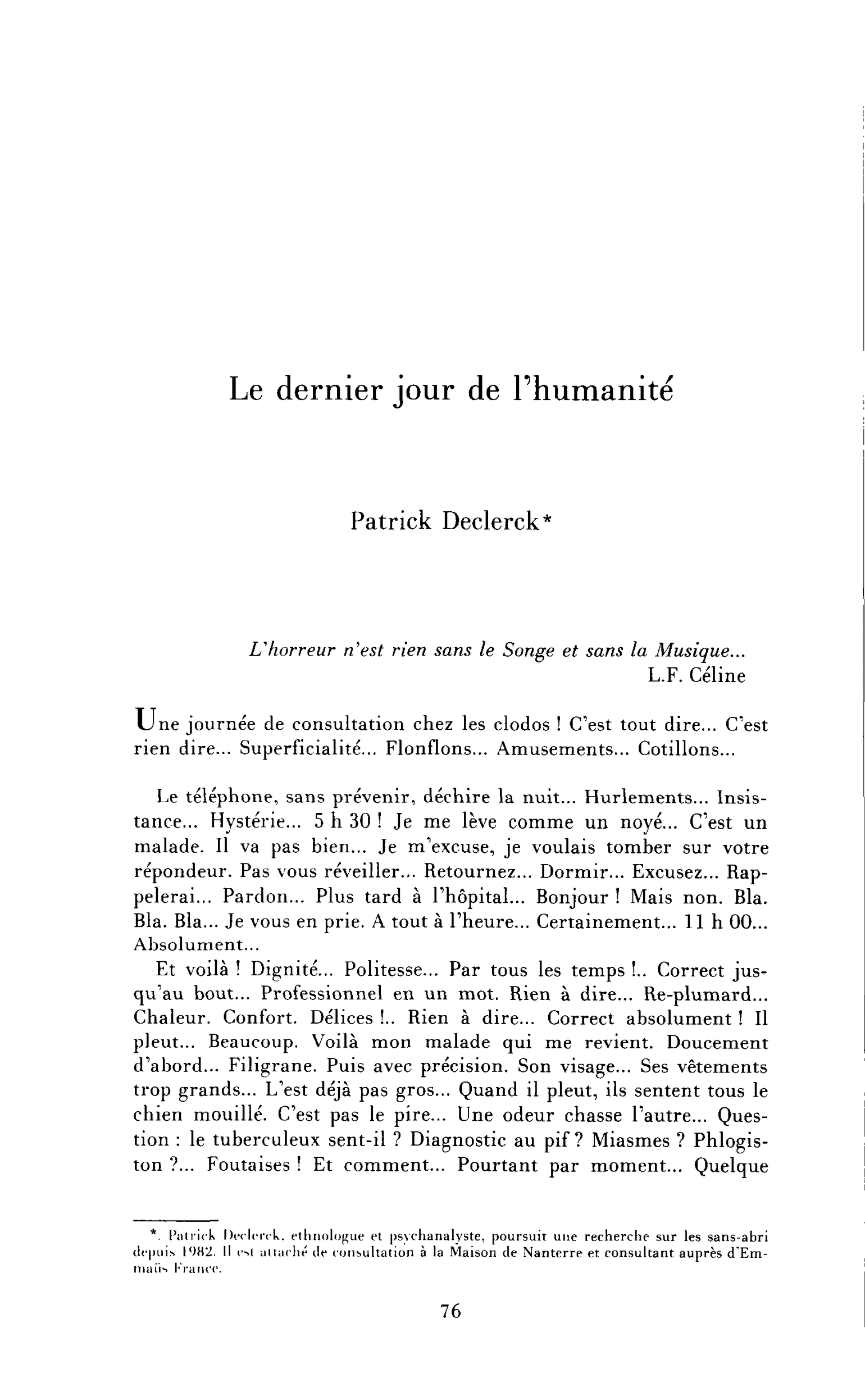 Le dernier jour de l’humanité