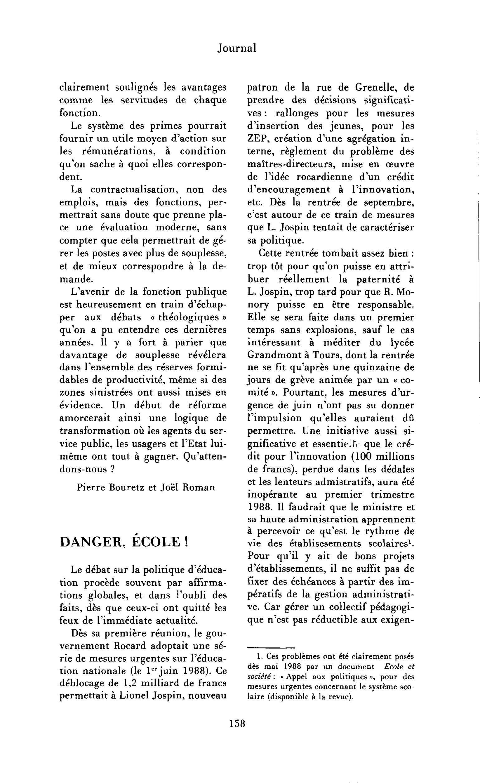 Danger, école !