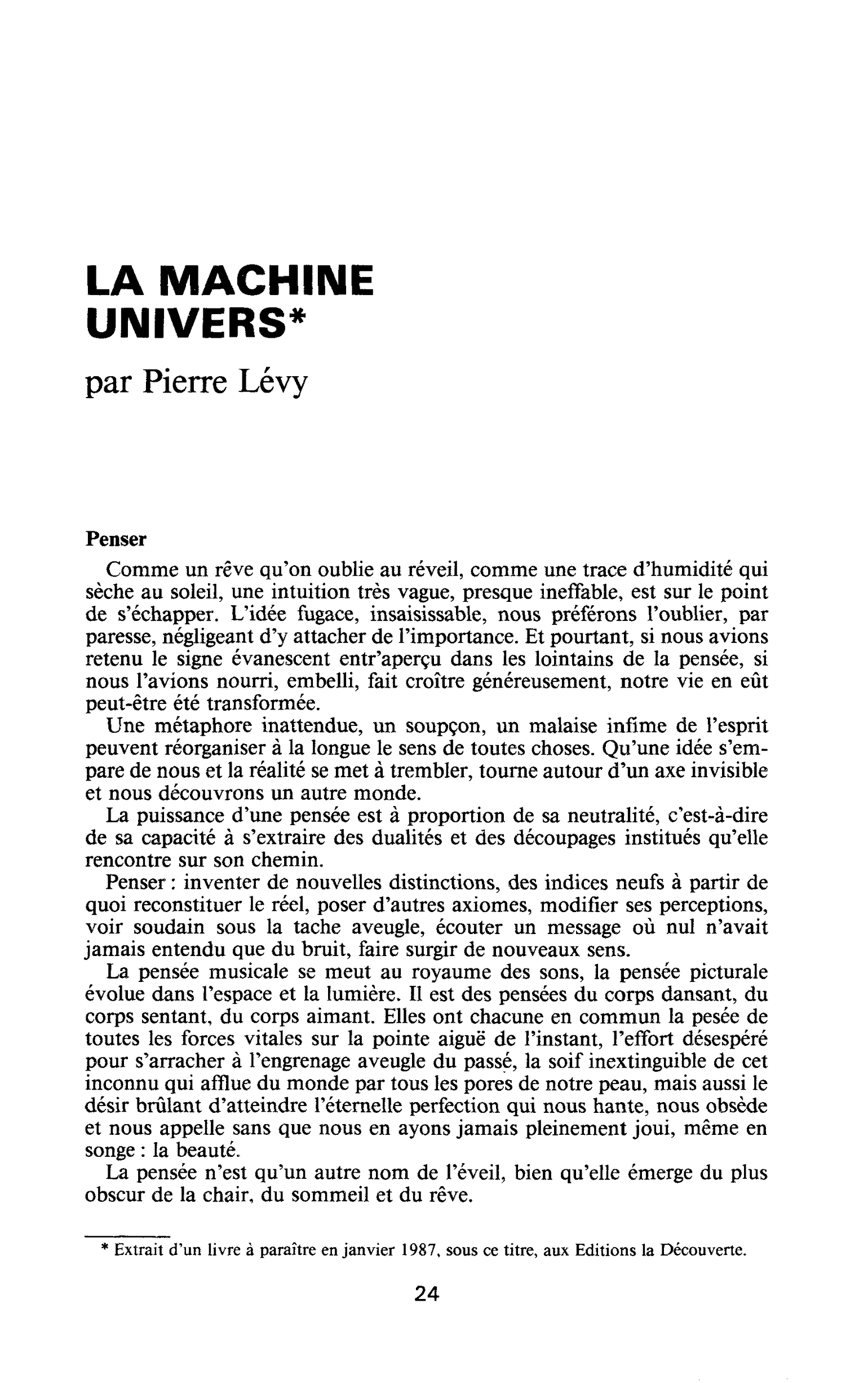 La machine univers