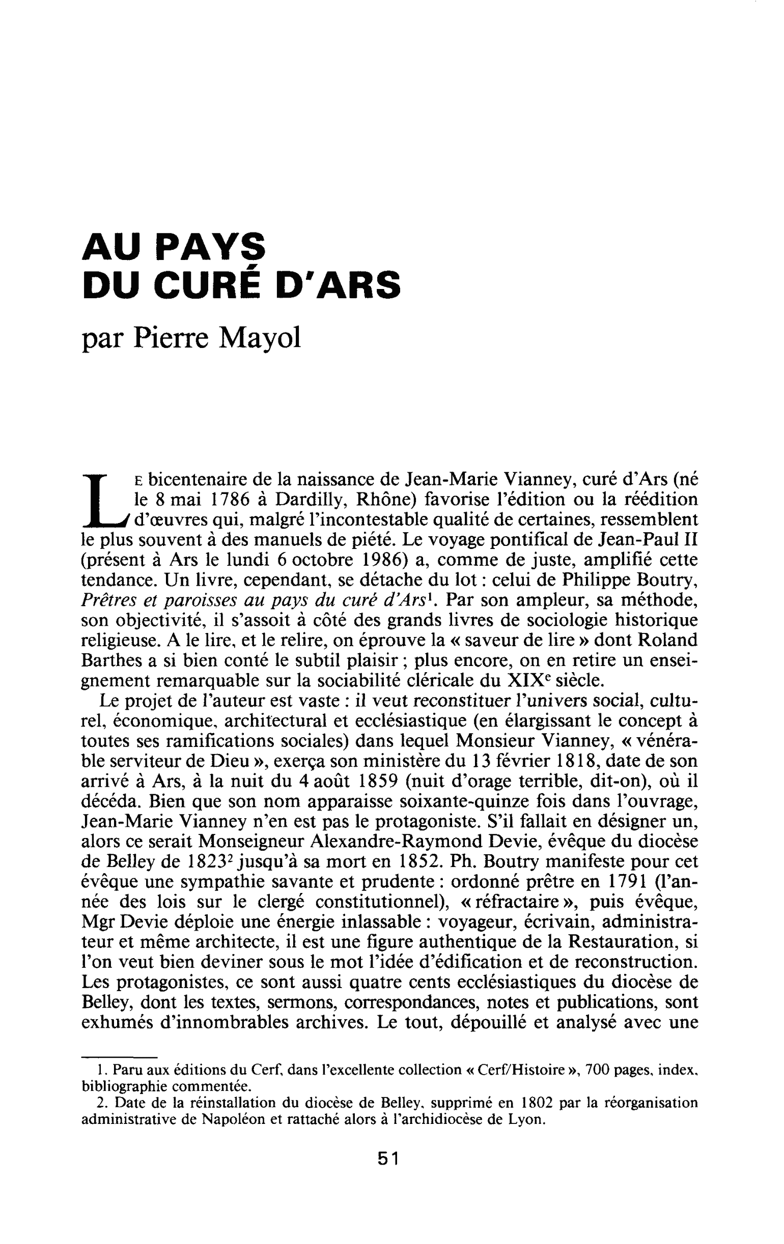 Au pays du curé d’Ars