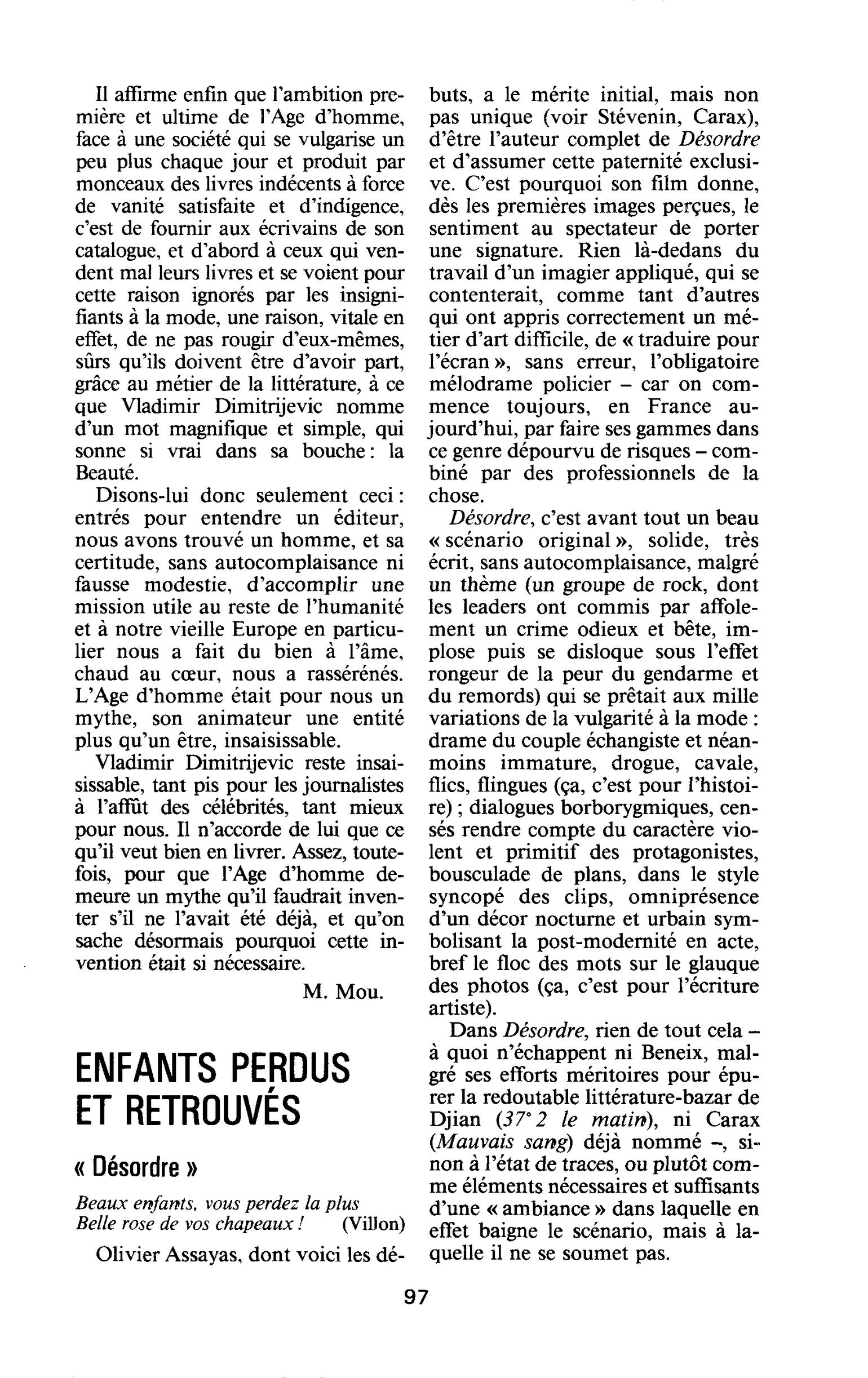 Enfants perdus et retrouvés