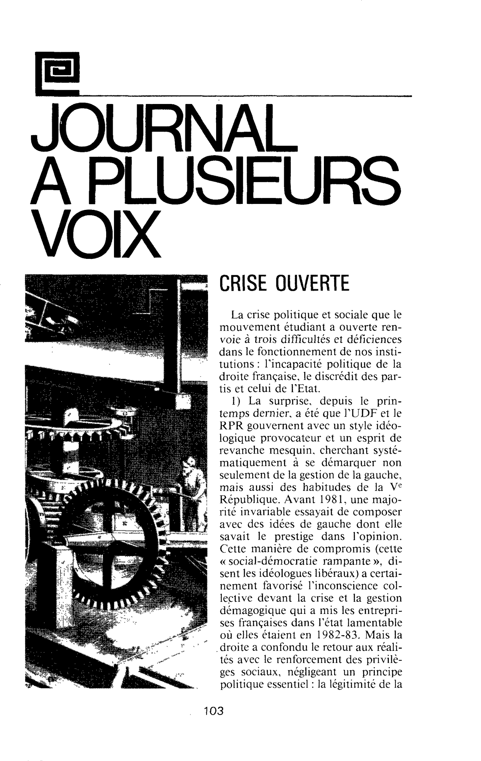 Crise ouverte