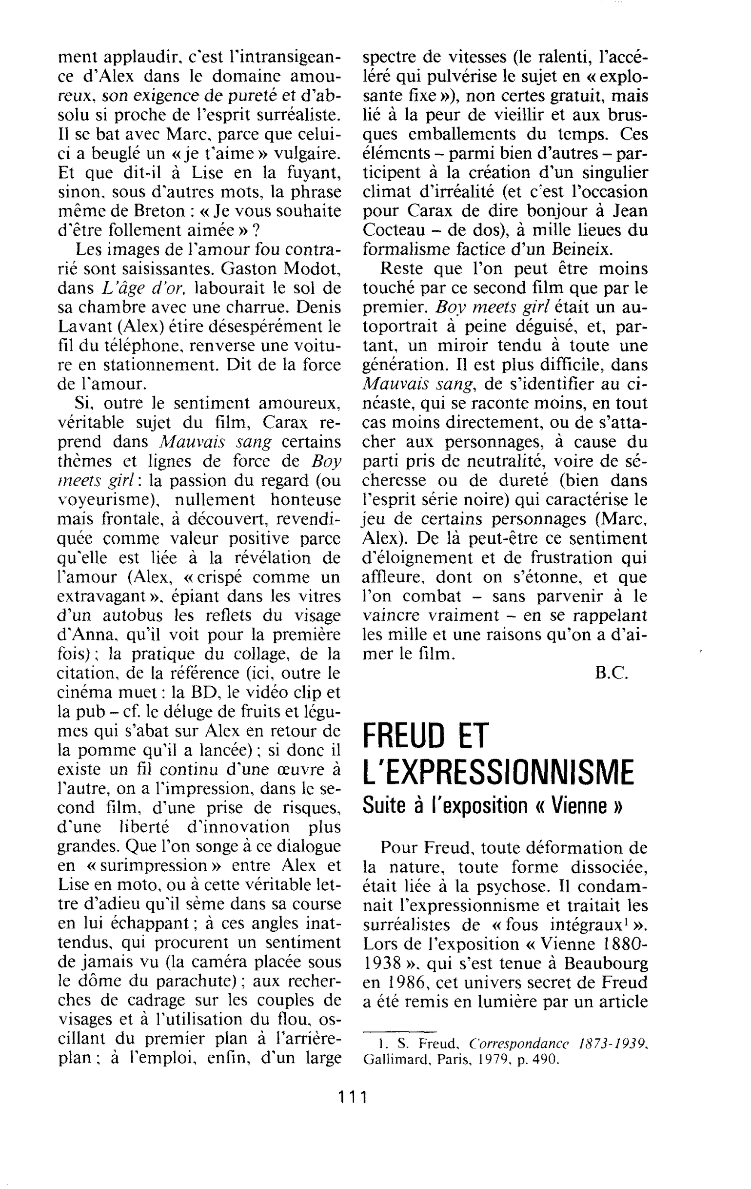 Freud et l’expressionnisme (Suite à l’exposition de Vienne)