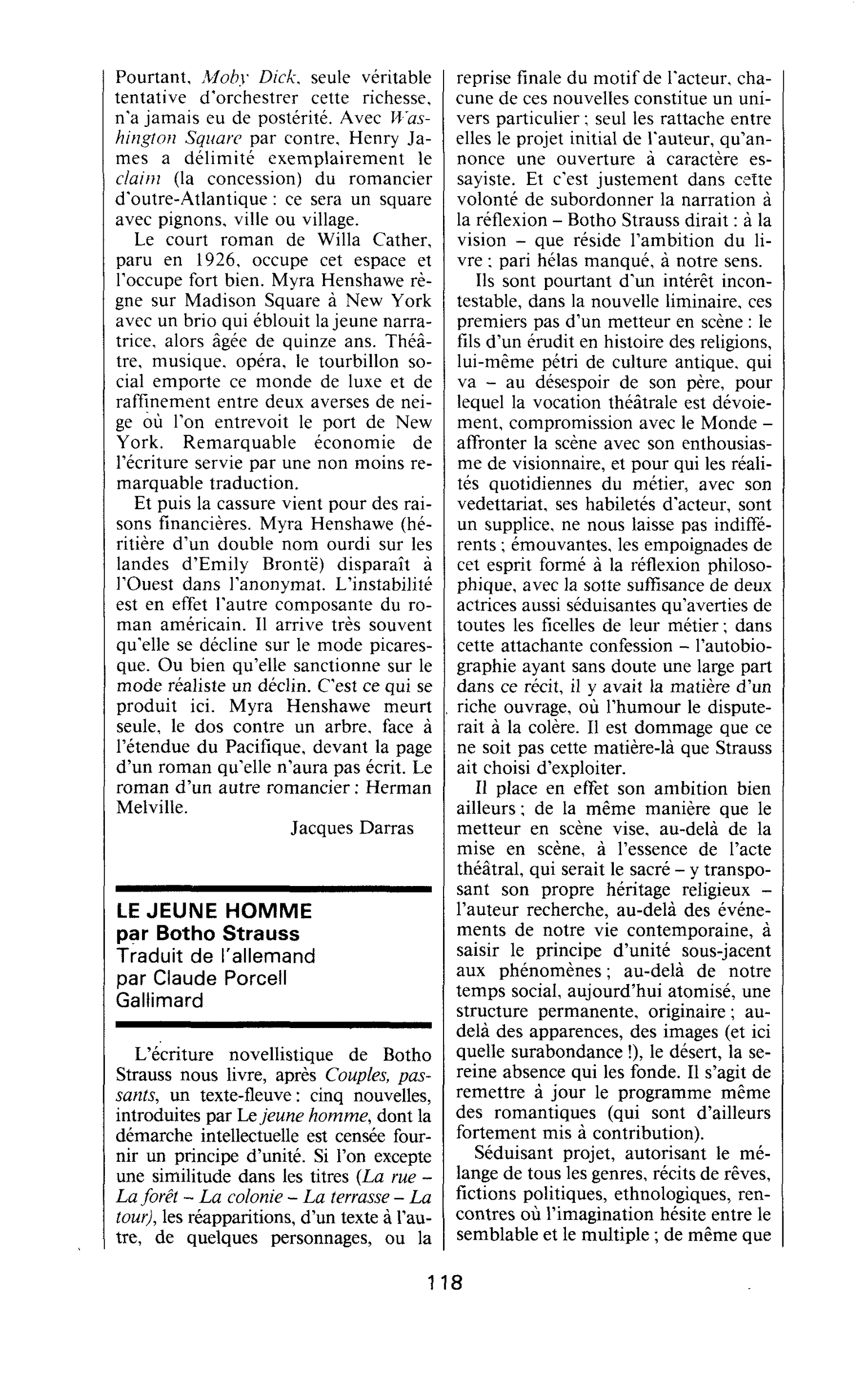 Le jeune homme (Botho Strauss)