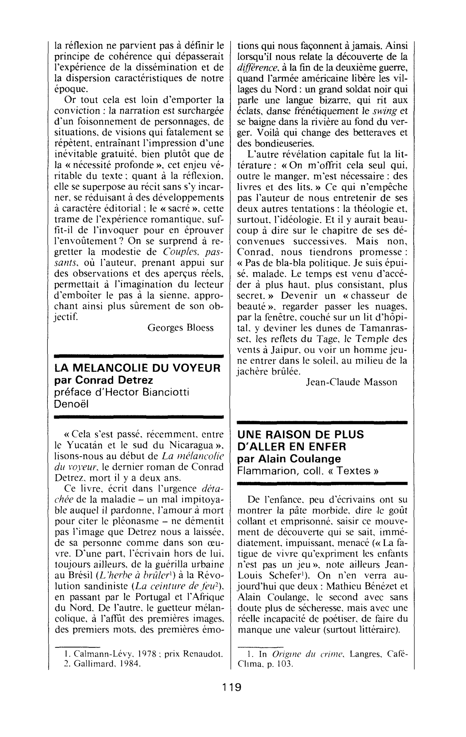 Une raison de plus d’aller en enfer (Alain Coulange)