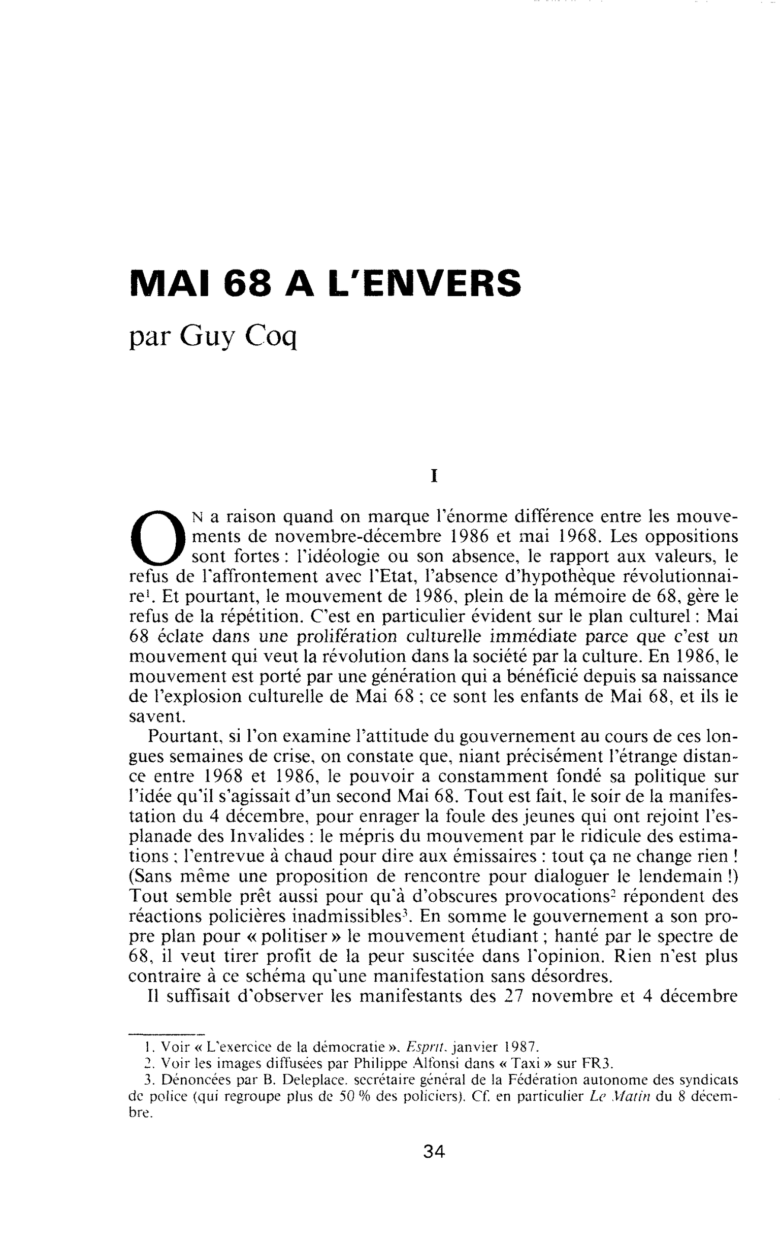 Mai 68 à l’envers
