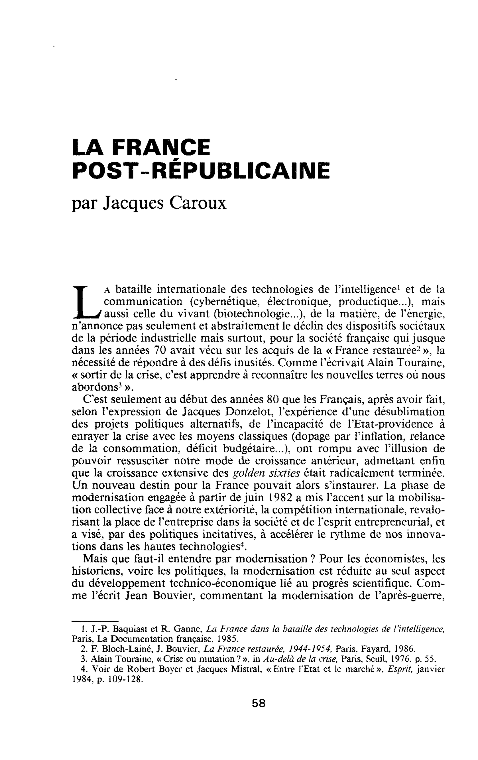 La France post-républicaine