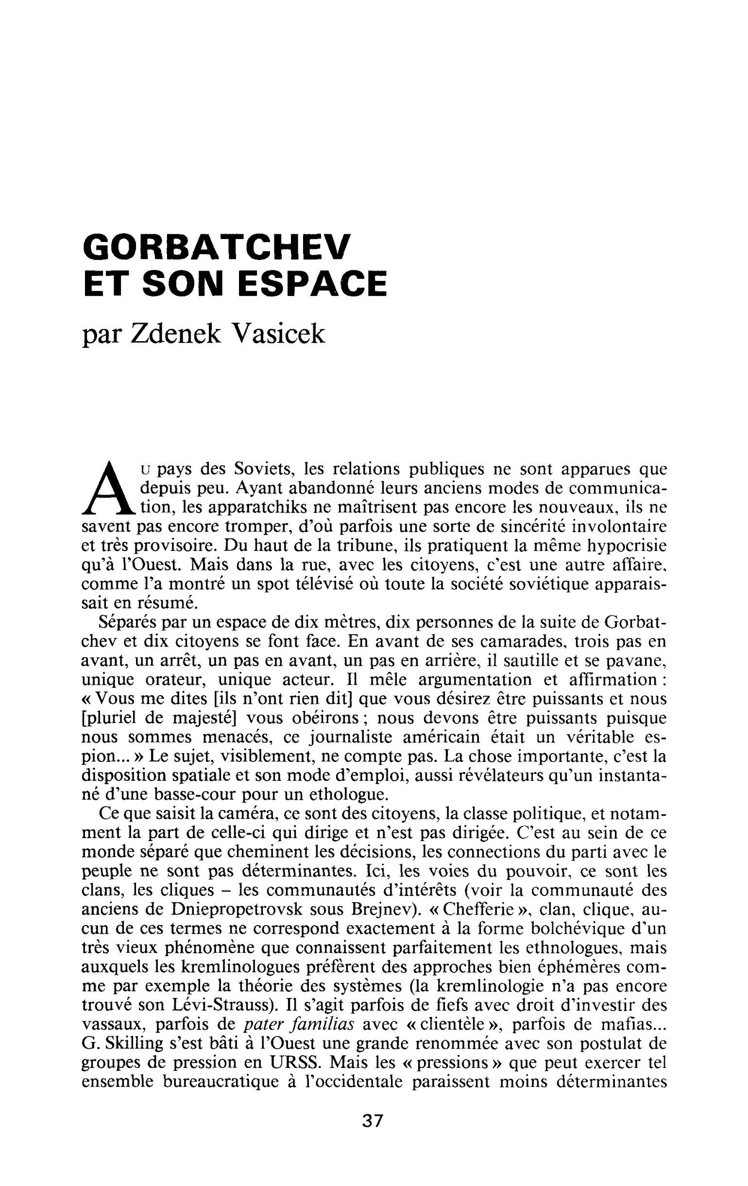 Gorbatchev et son espace