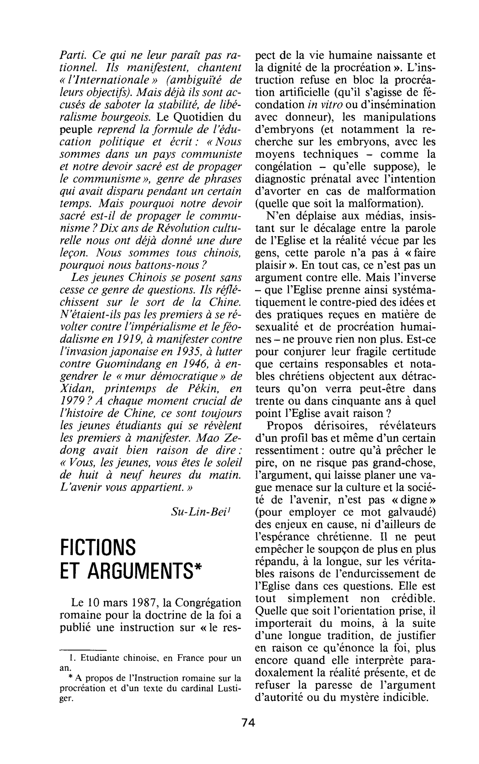 Fictions et arguments