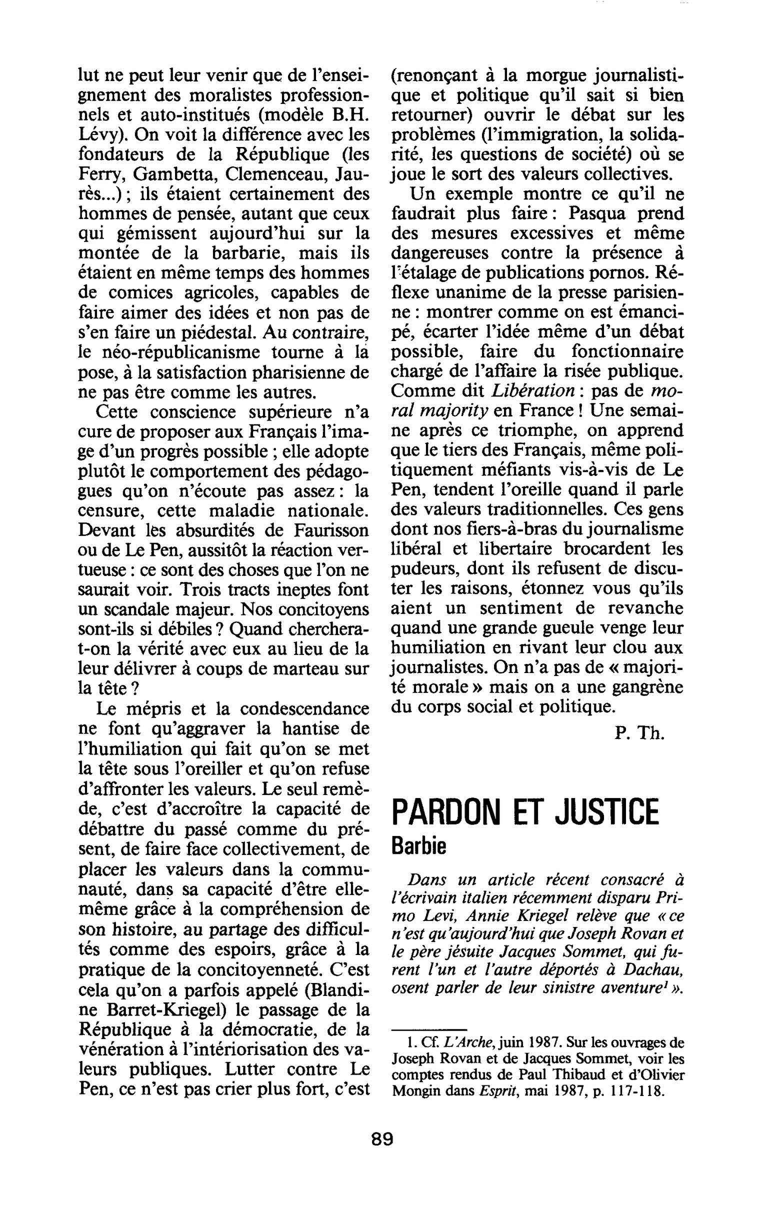 Pardon et justice - Barbie