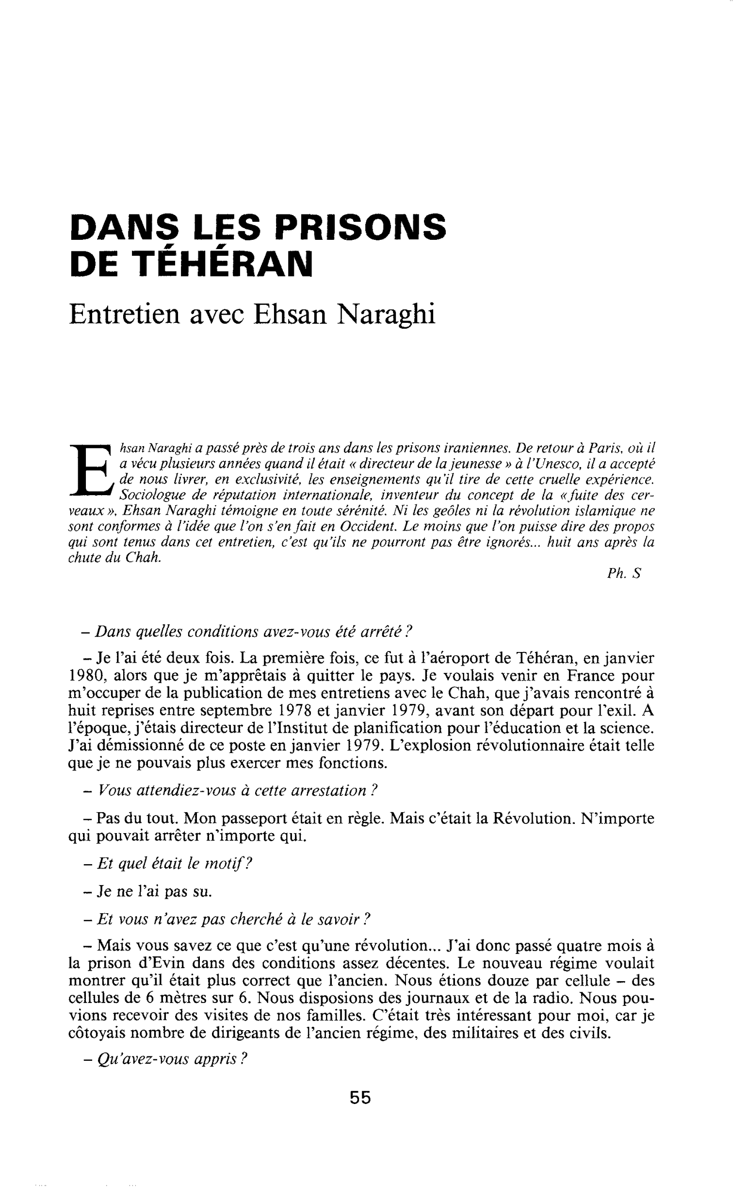 Dans les prisons de Téhéran - Entretien avec Eshan Naraghi