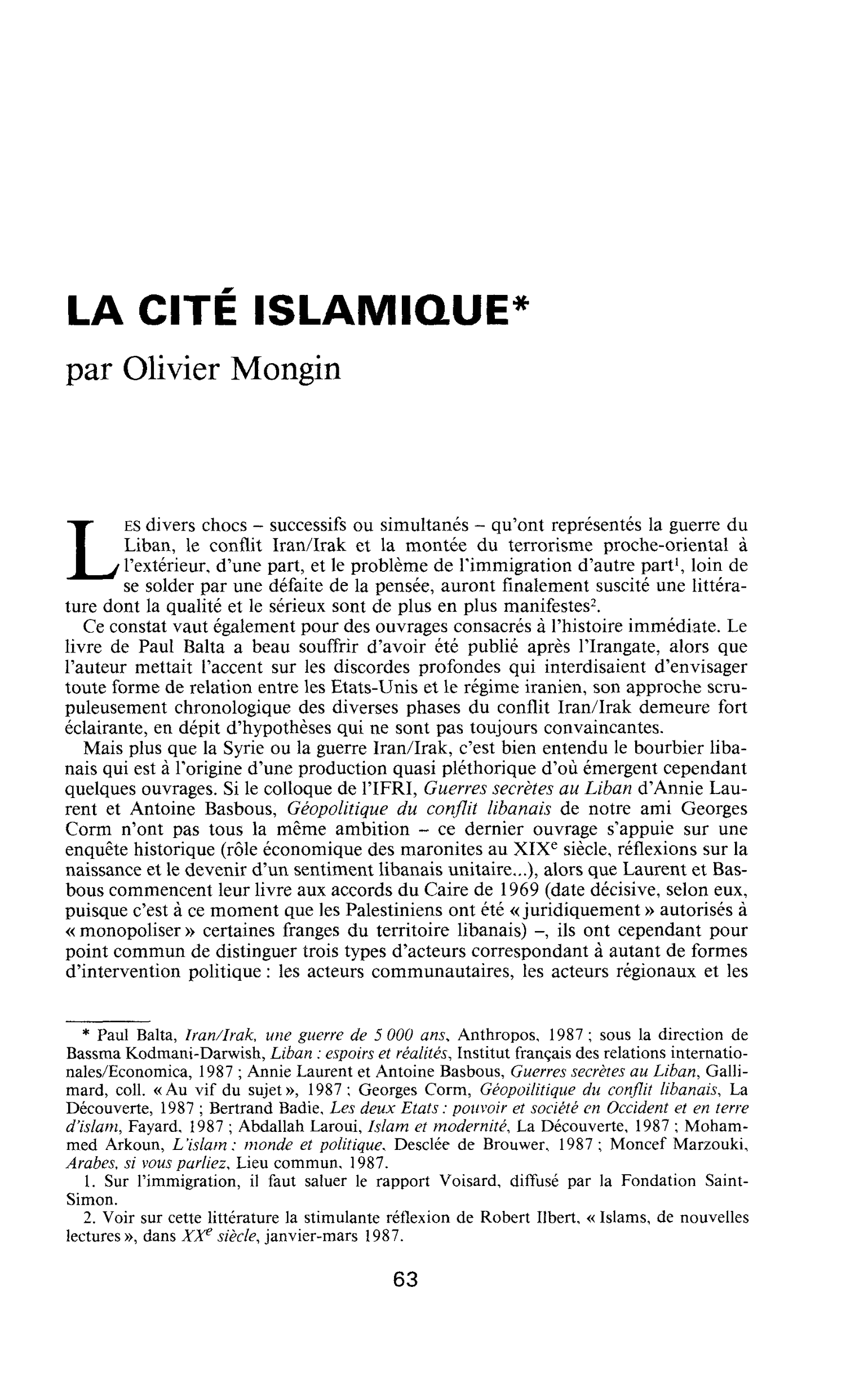 La cité islamique