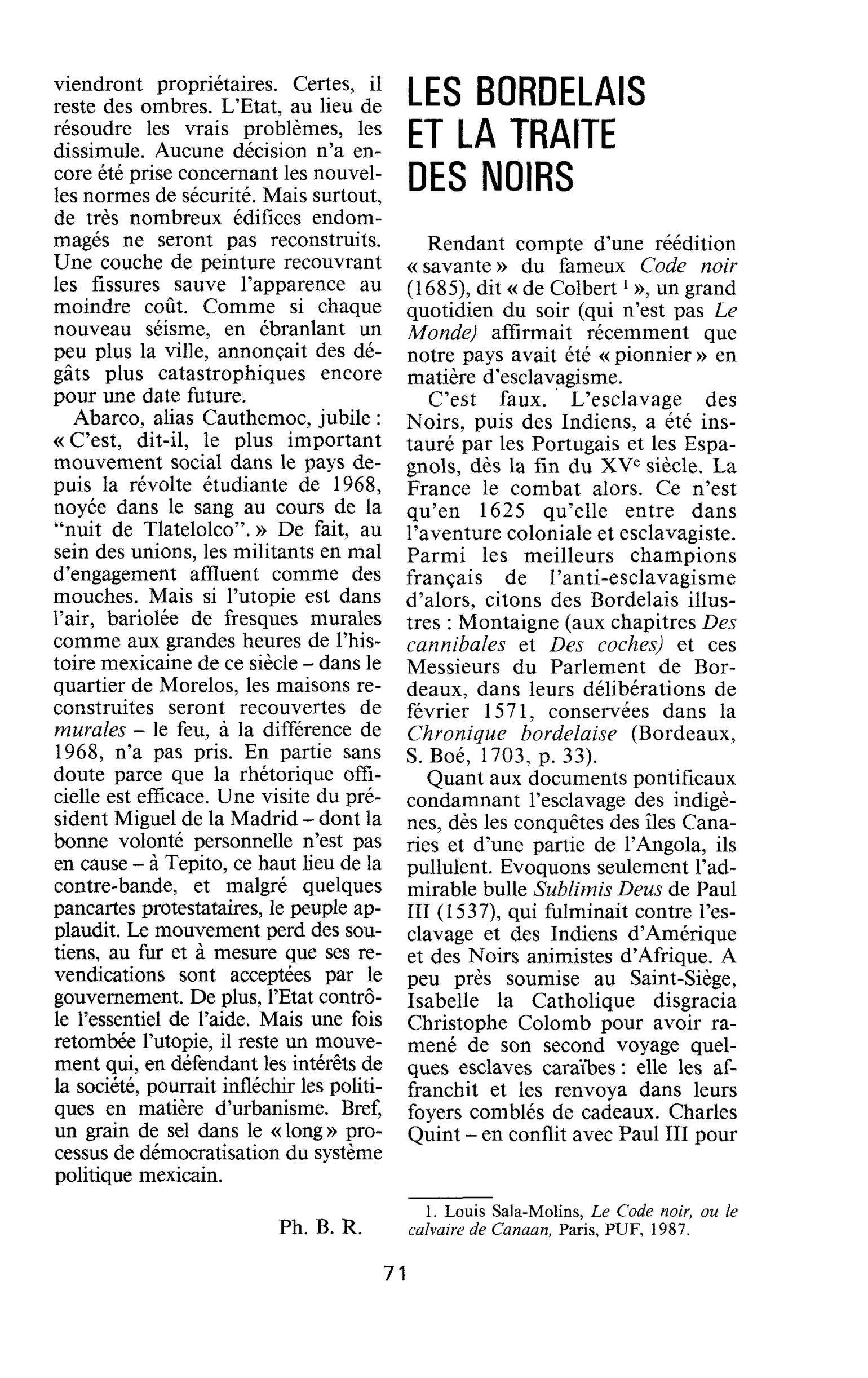 Les bordelais et la traite des noirs