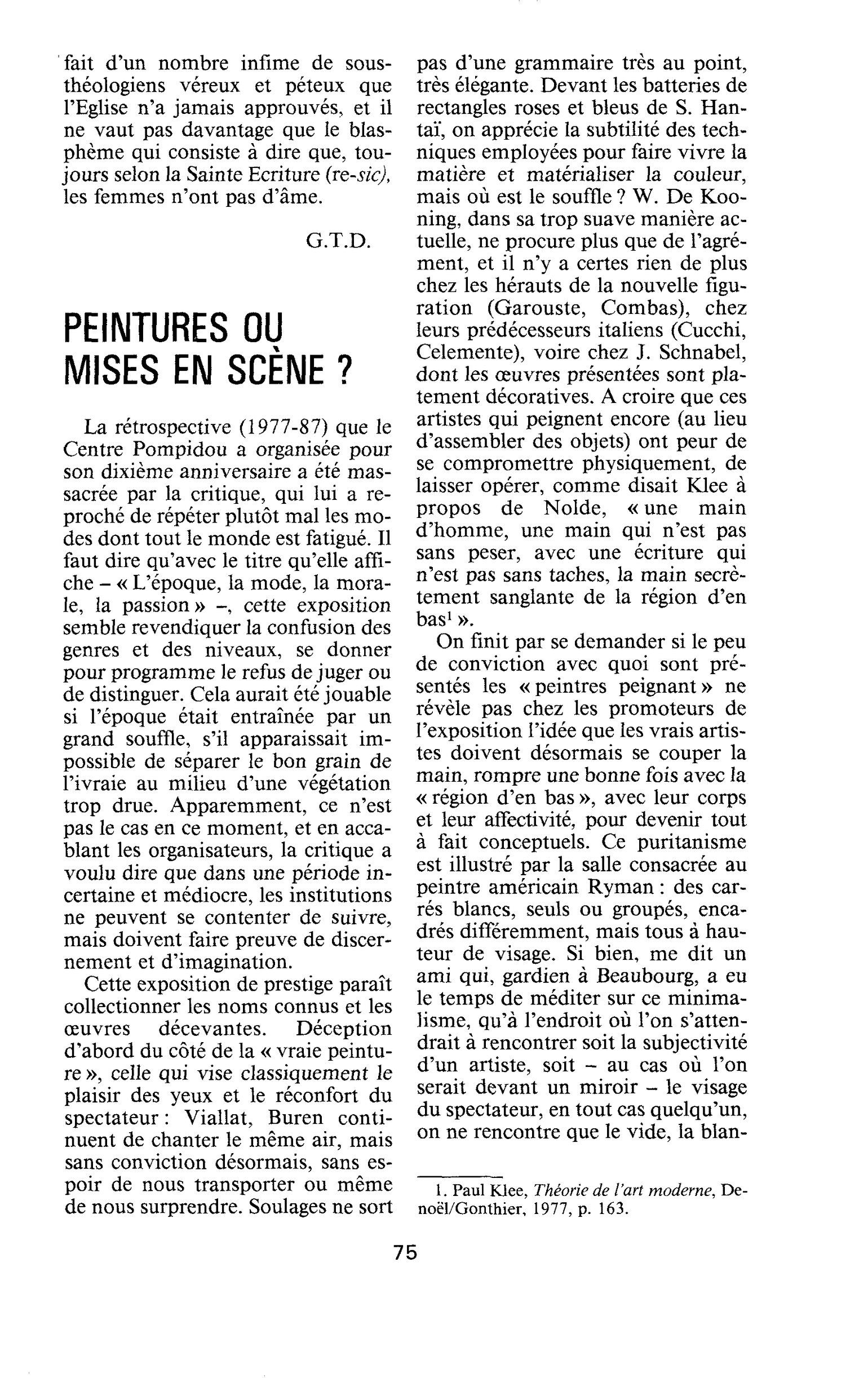 Peintures ou mises en scène?