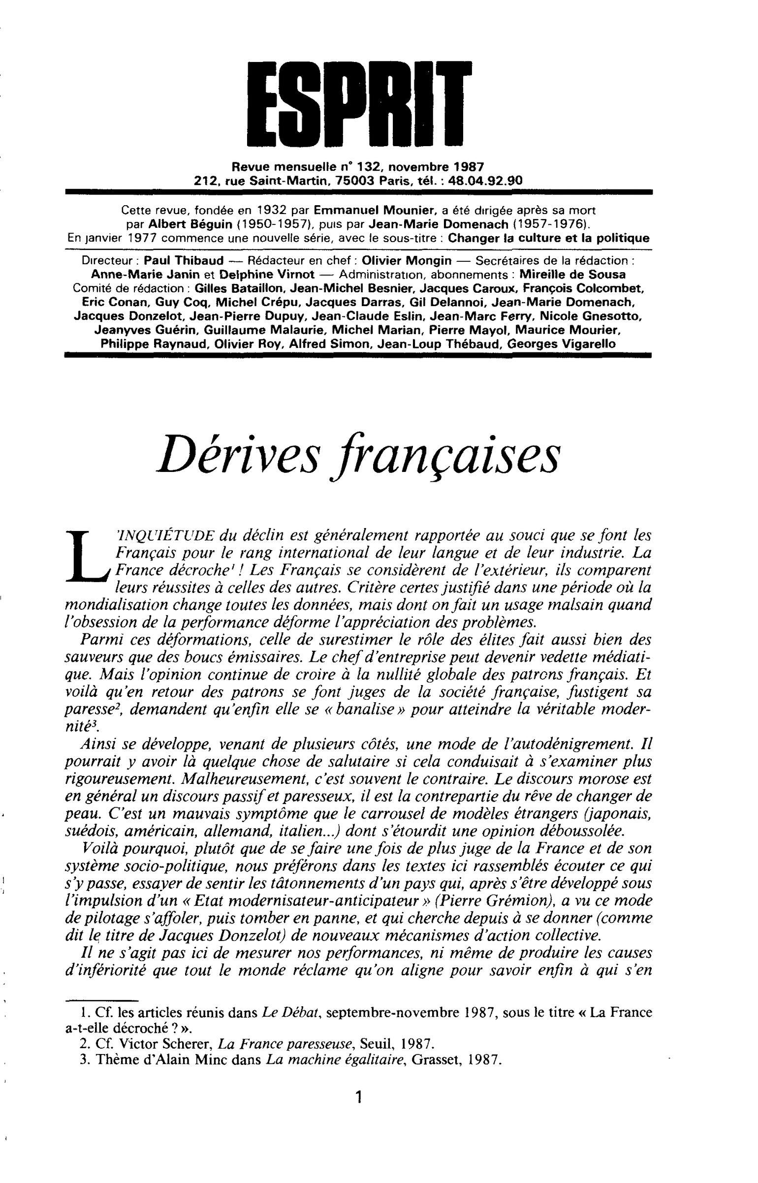 Introduction. Dérives françaises