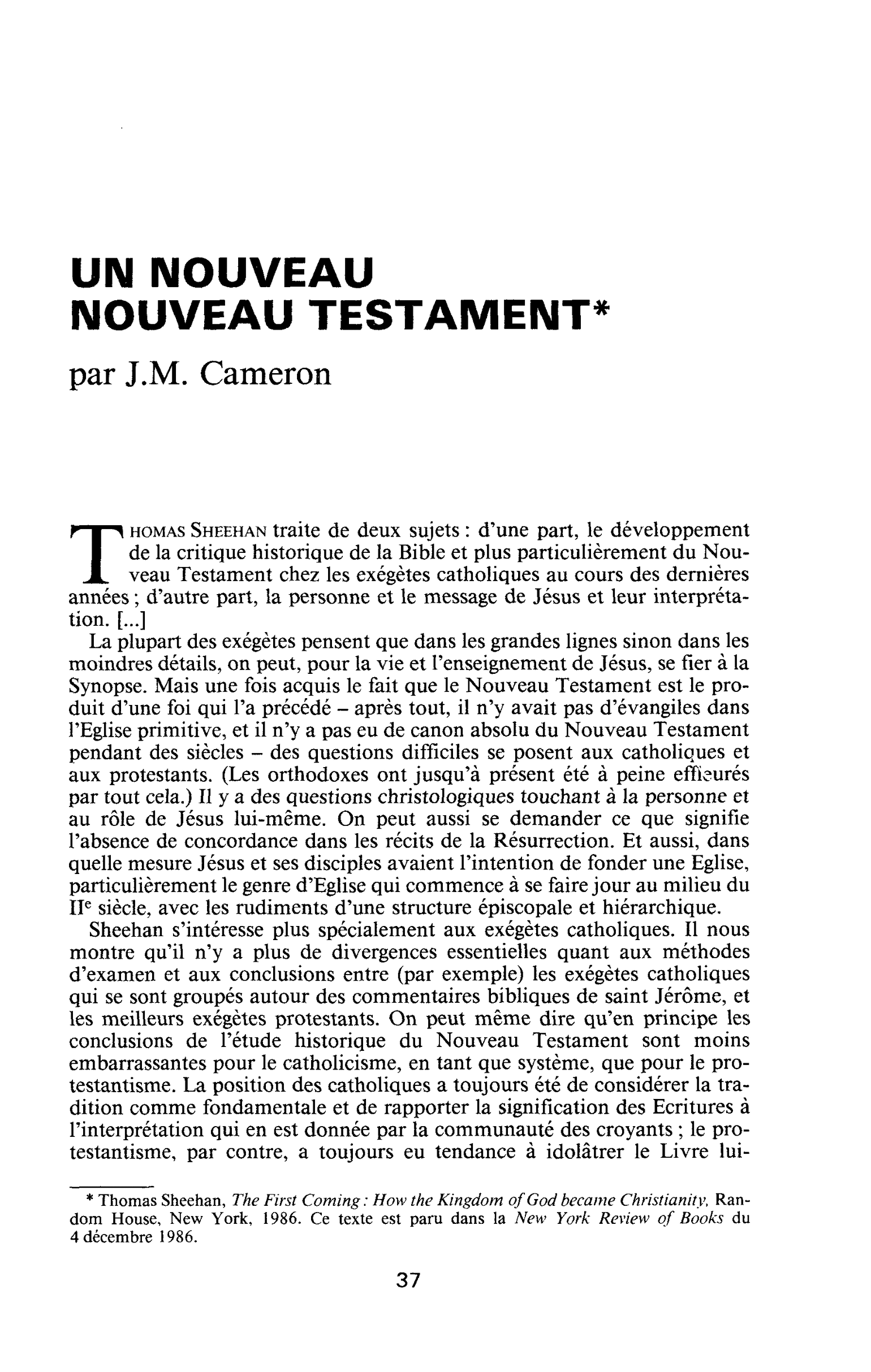 Un nouveau Nouveau Testament