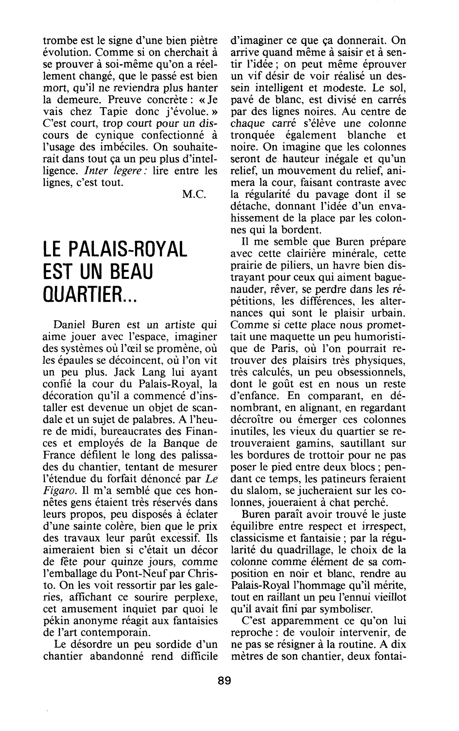 Le Palais-Royal est un beau quartier…