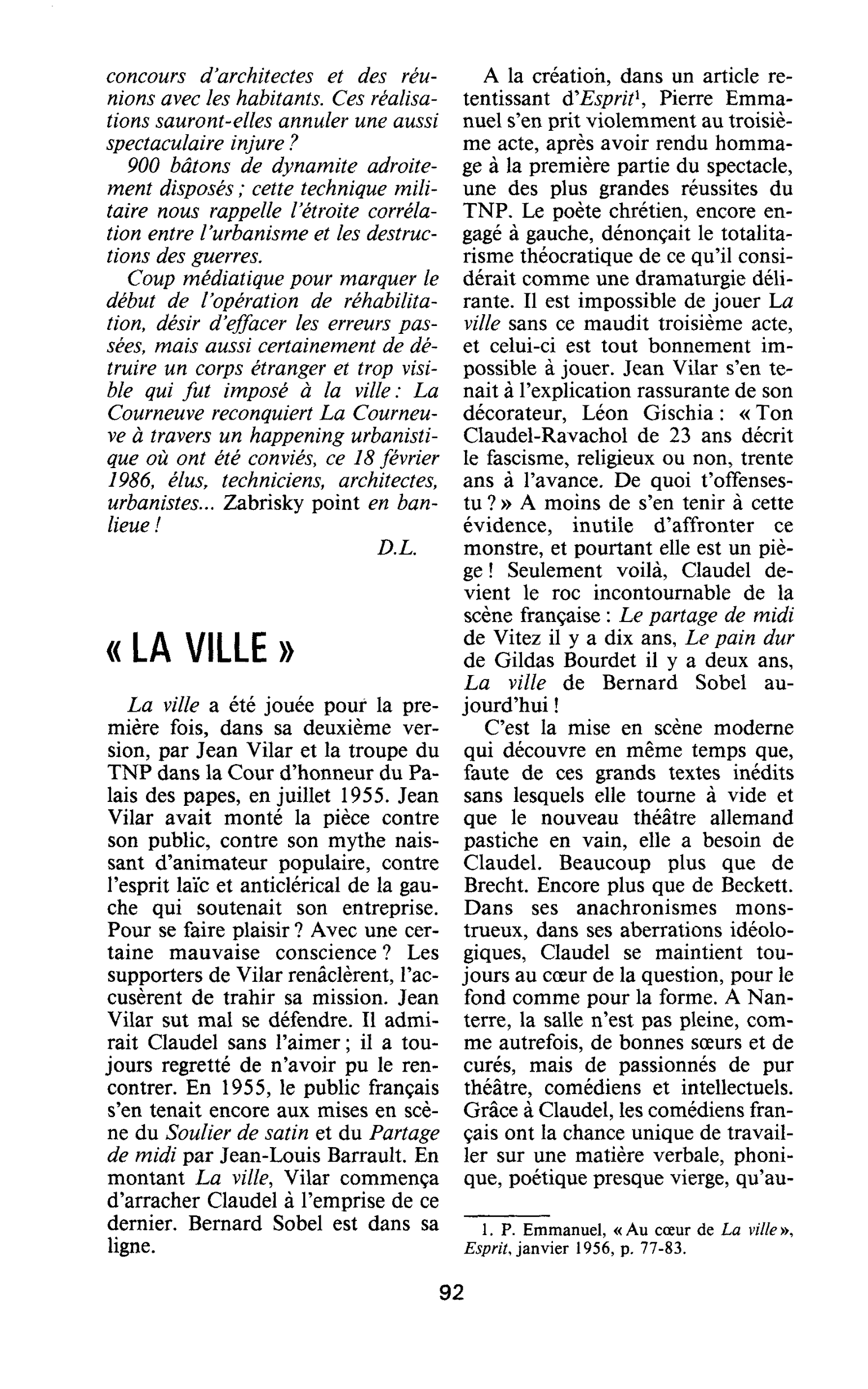 « La Ville »