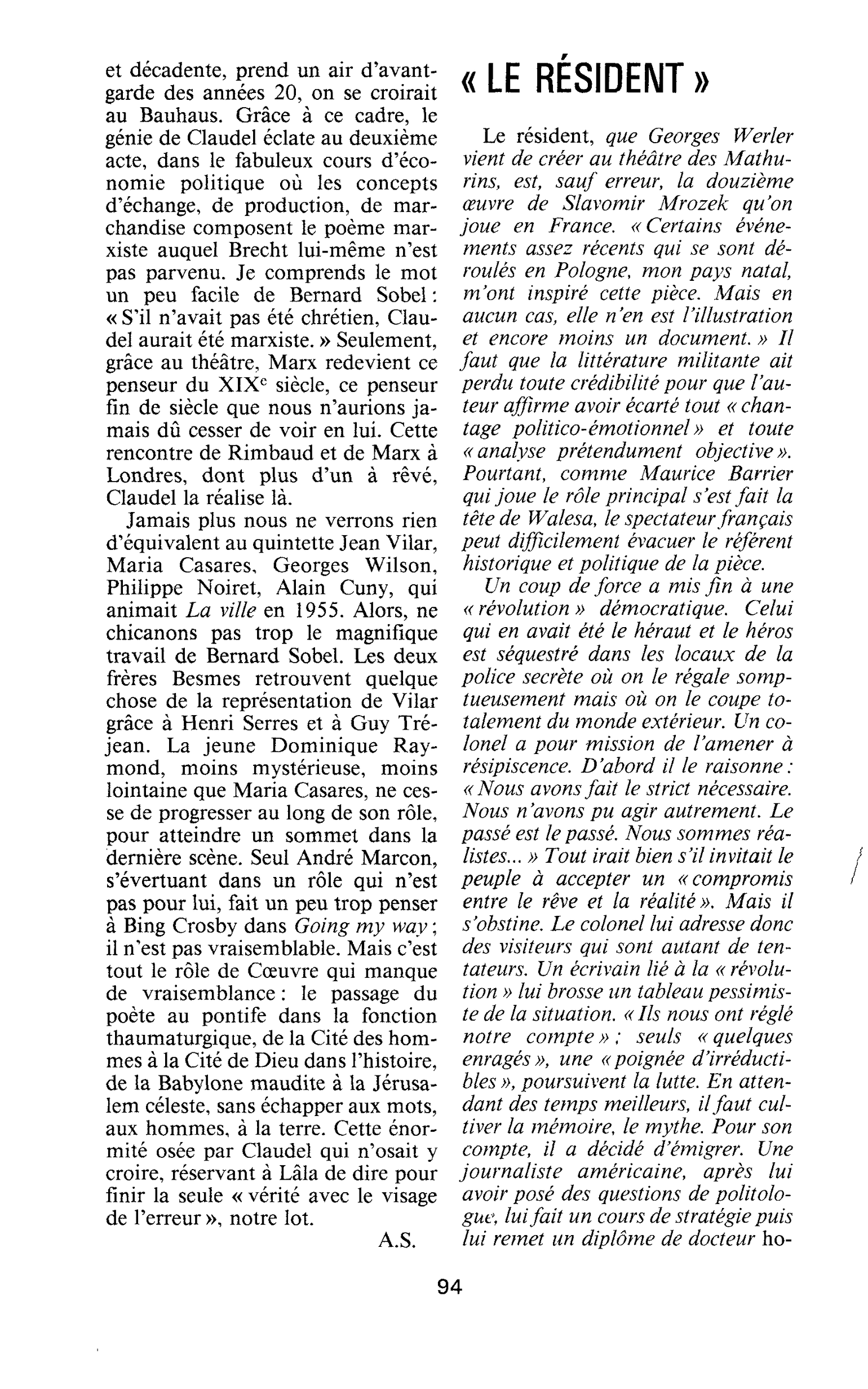 « Le résident »