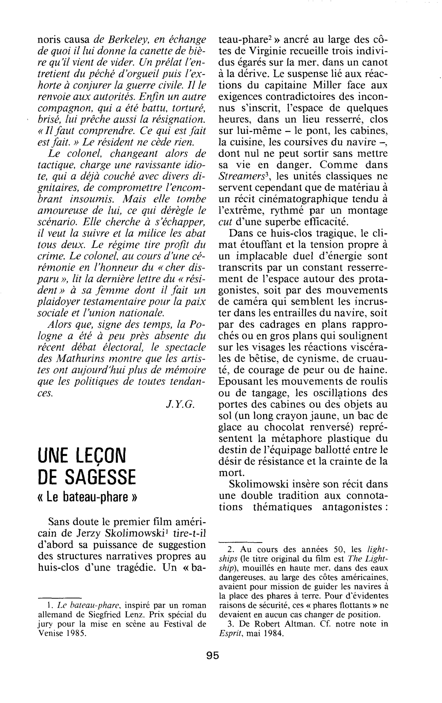 Une leçon de sagesse - « Le bateau phare »