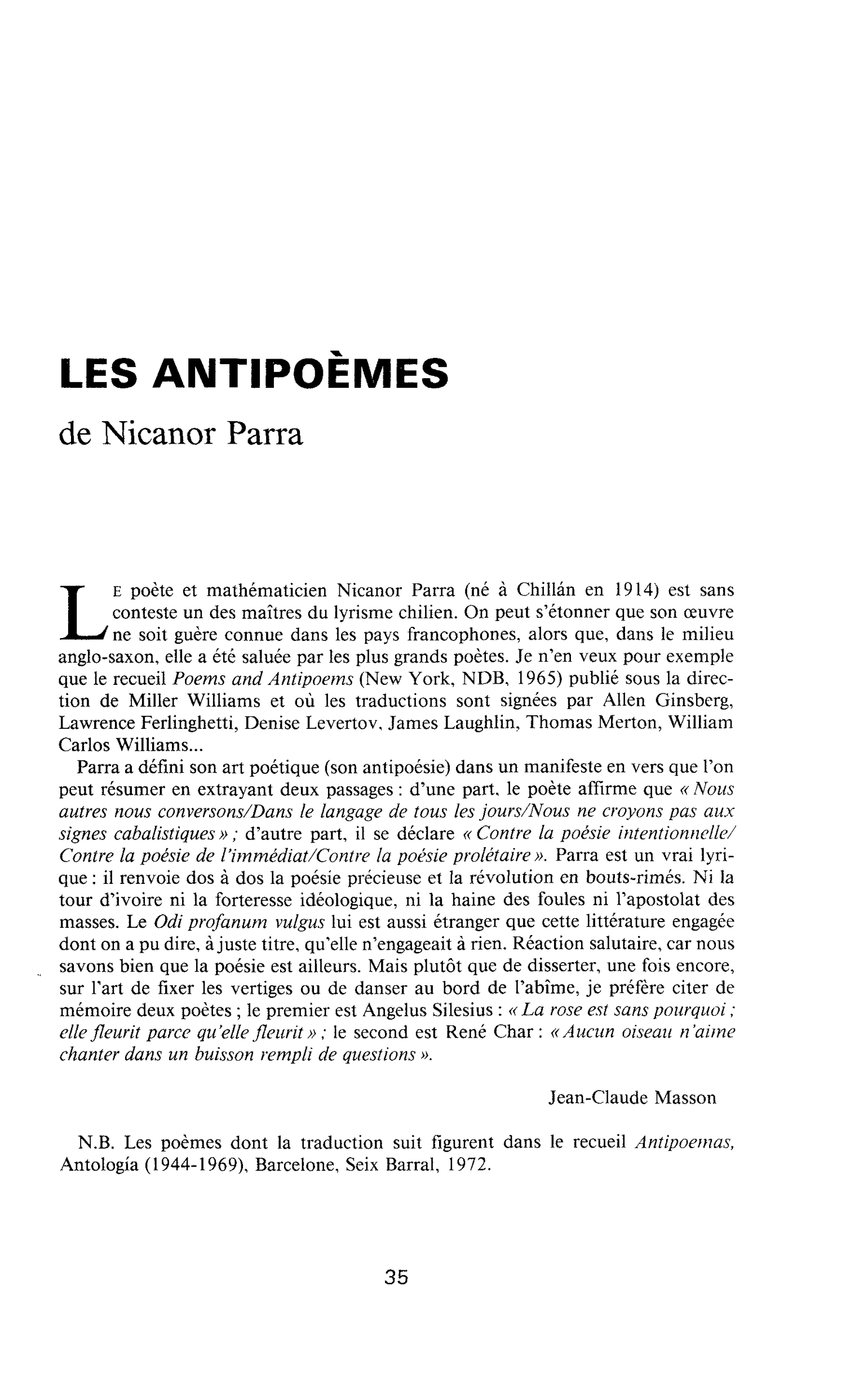 Les antipoèmes