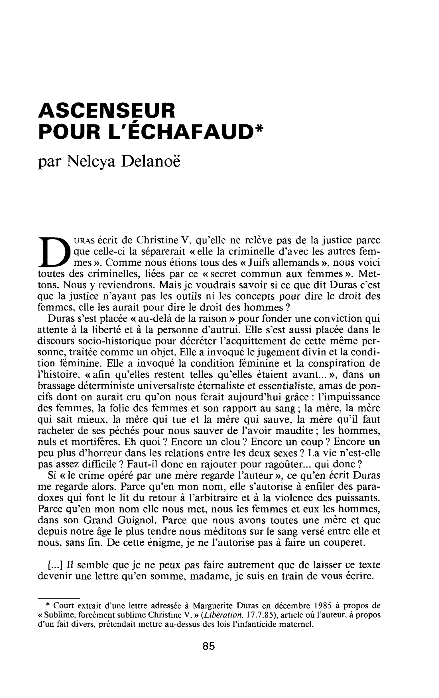 Ascenseur pour l’échafaud
