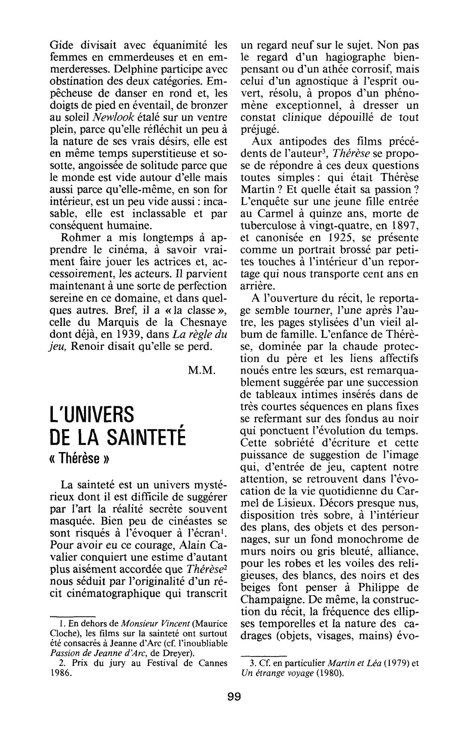 L’univers de la sainteté - « Thérèse »
