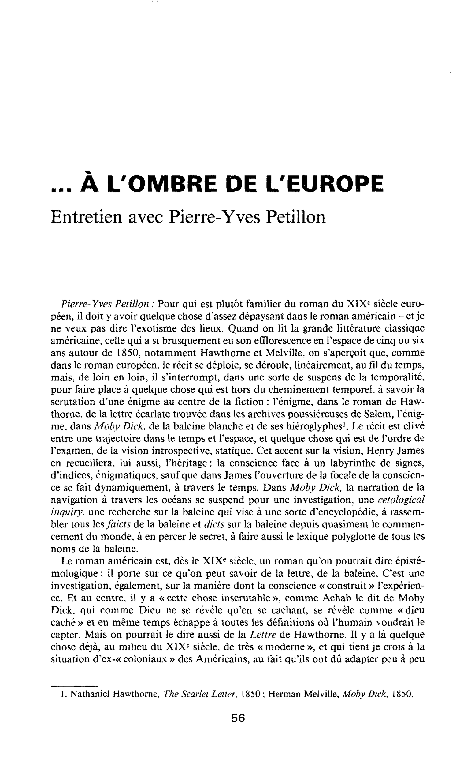 …A l’ombre de l’Europe - Entretien avec Pierre-Yves Petillon