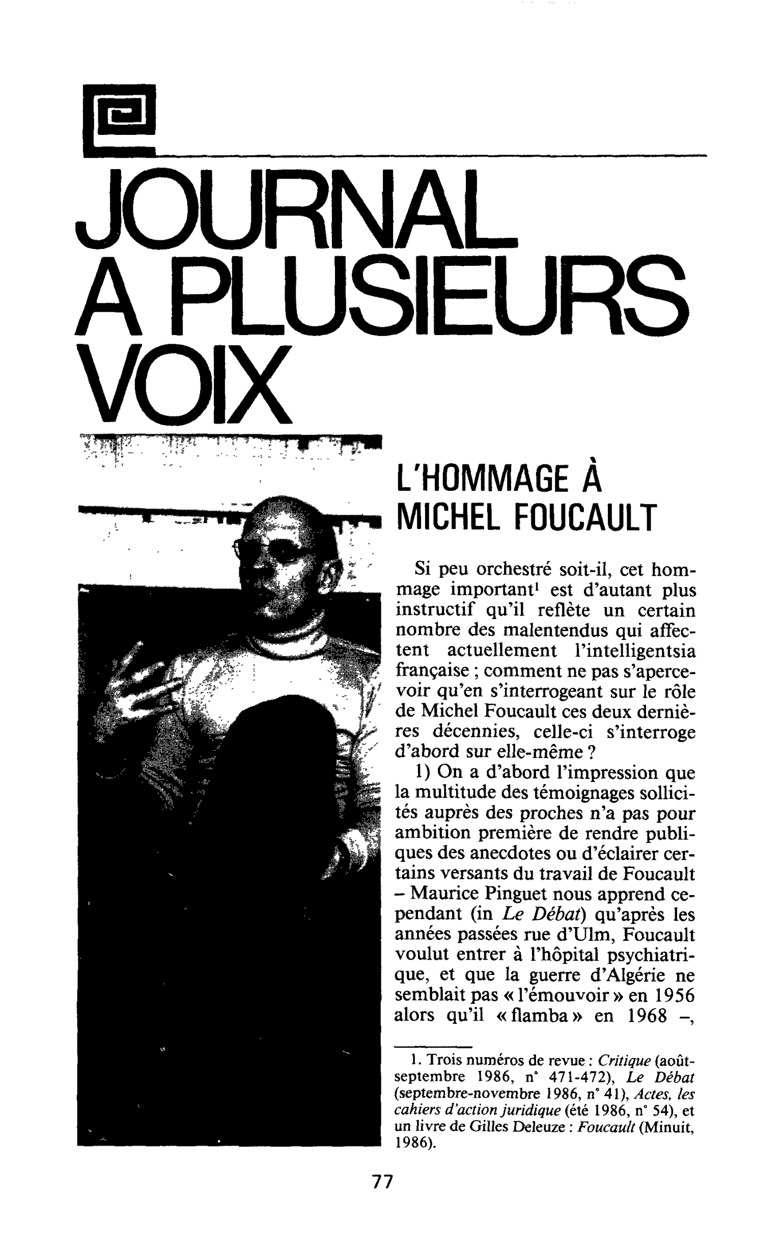 L’hommage à Michel Foucault