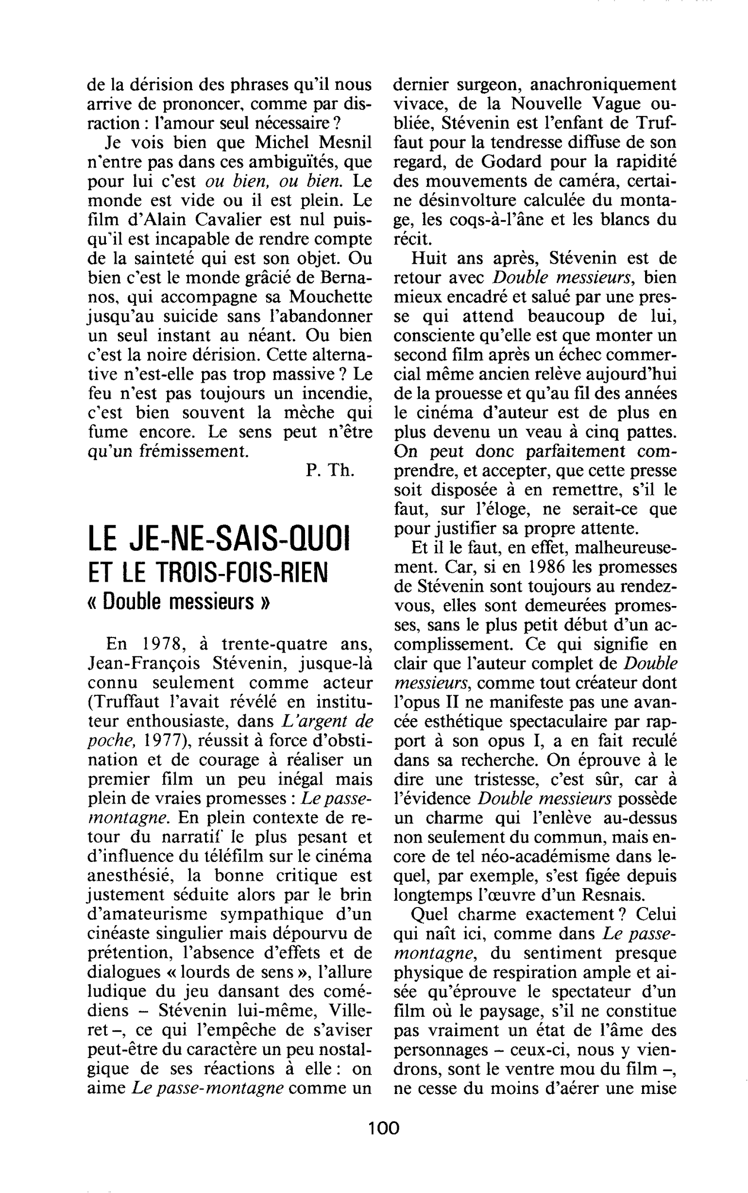 Le je-ne-sais-quoi et le trois-fois-rien - « Double messieurs »