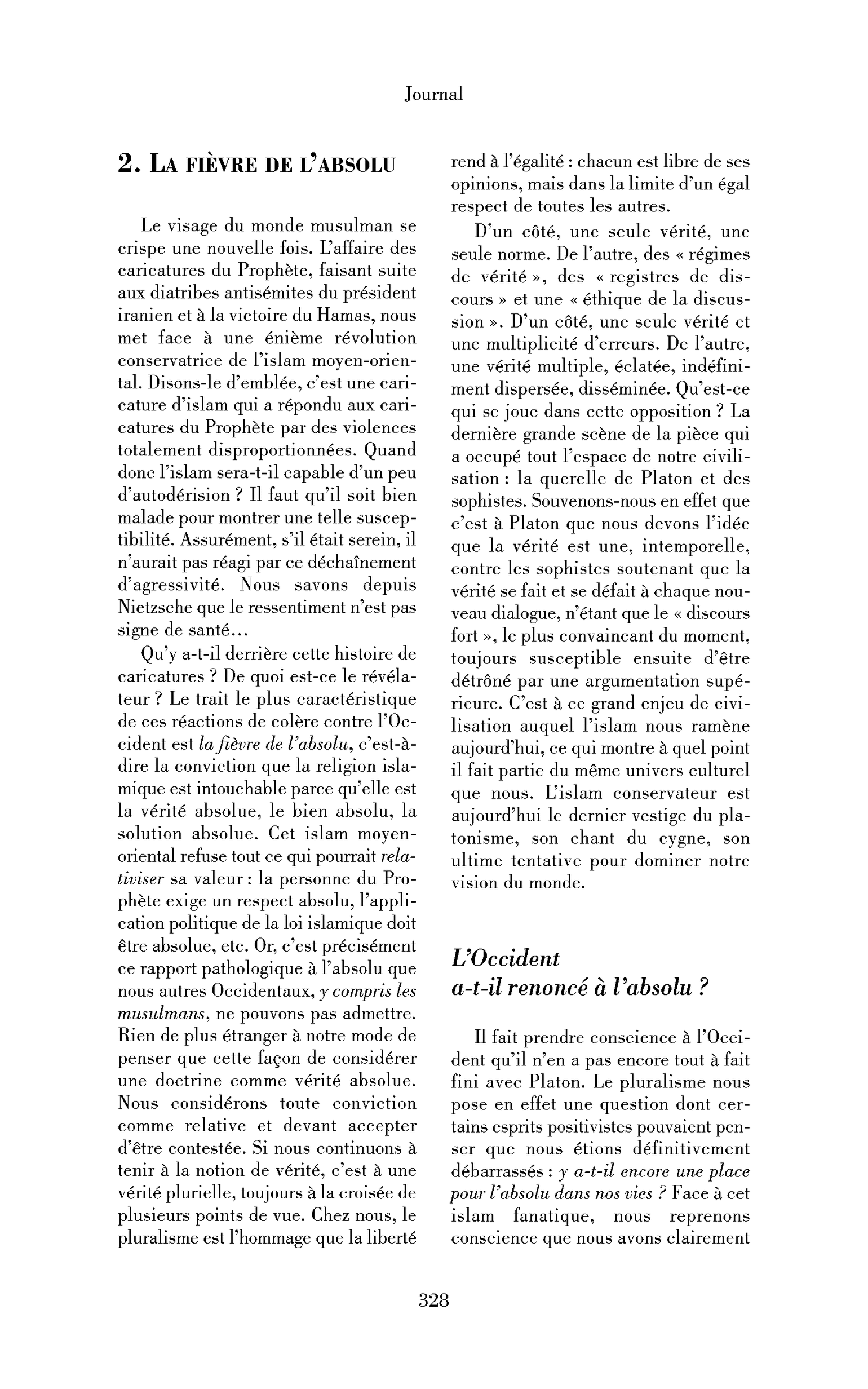 2. La fièvre de l’absolu