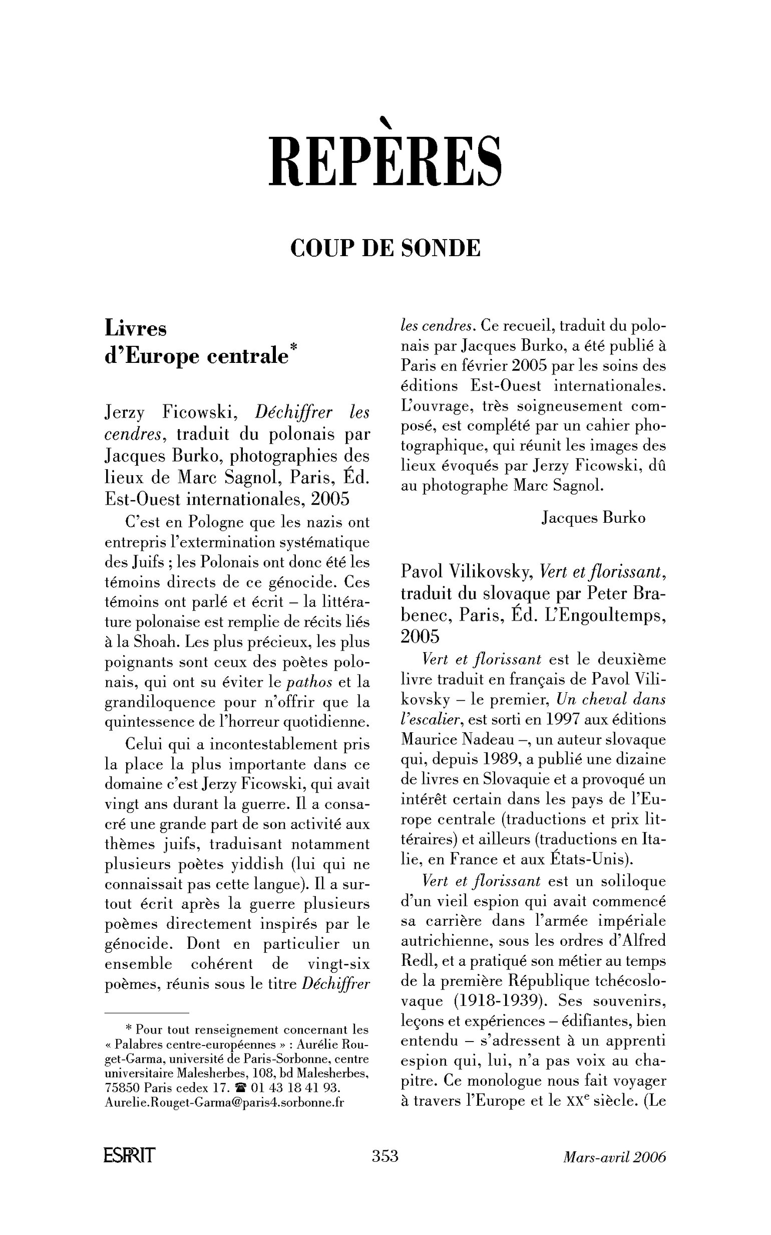 Livres d’Europe centrale