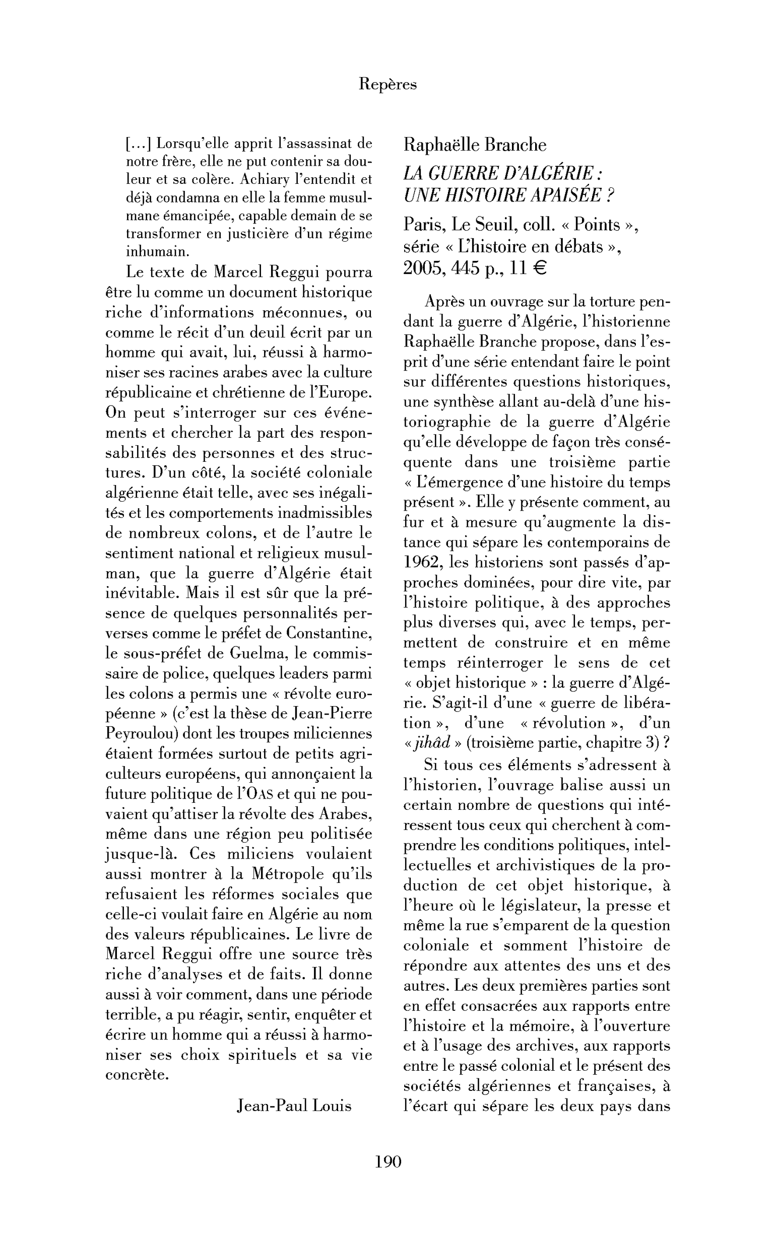 Raphaëlle Branche : la Guerre d’Algérie : une histoire apaisée ?