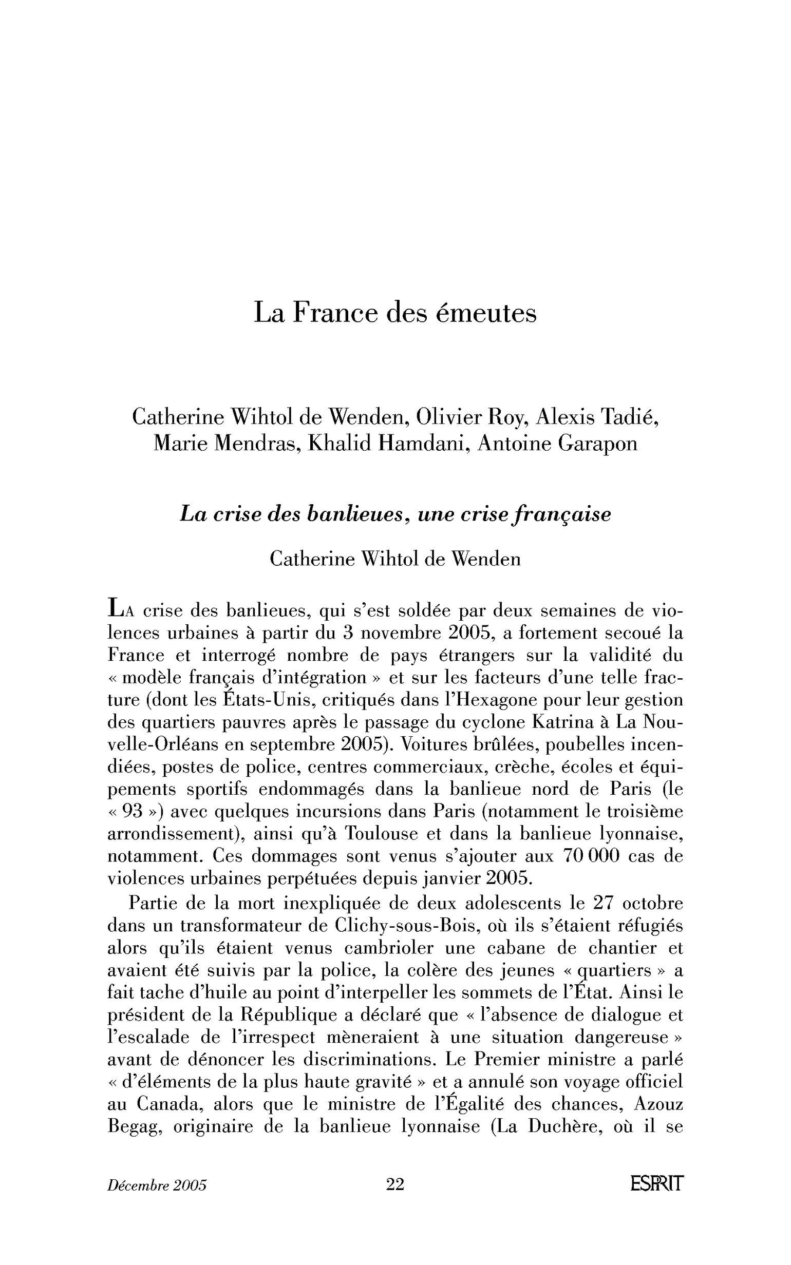 La France des émeutes