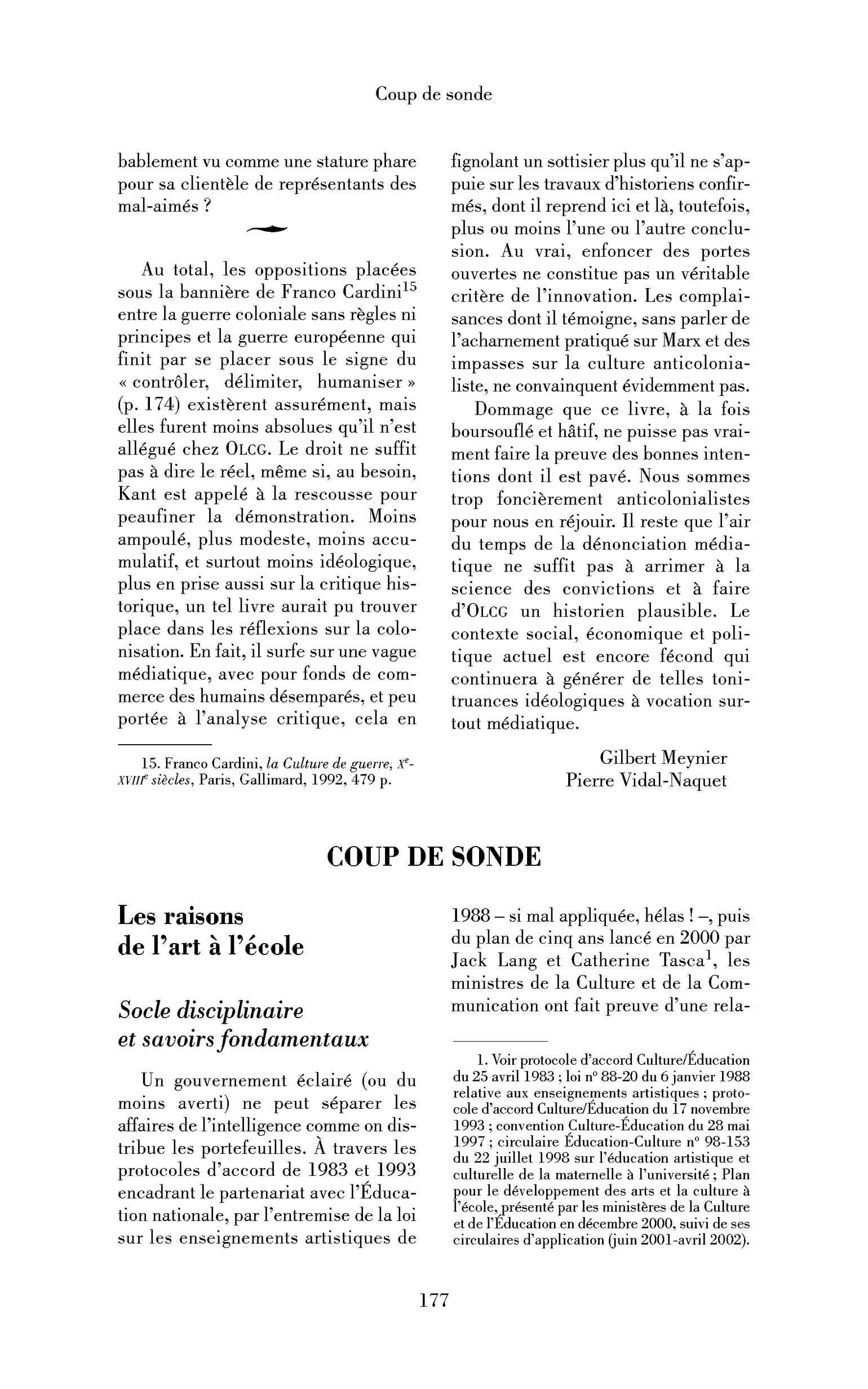 Les raisons de l’art à l’école