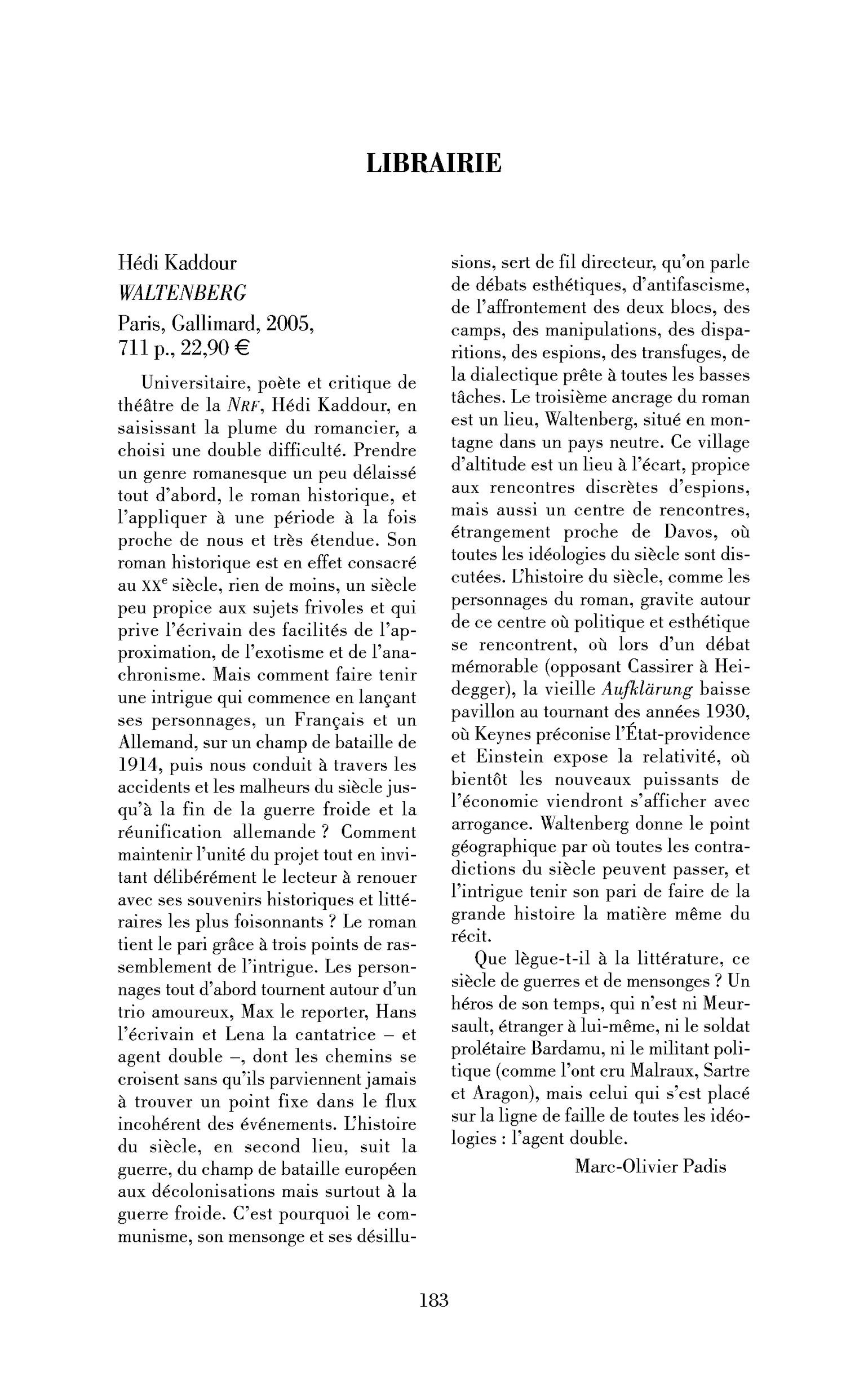 Hédi Kaddour: Waltenberg