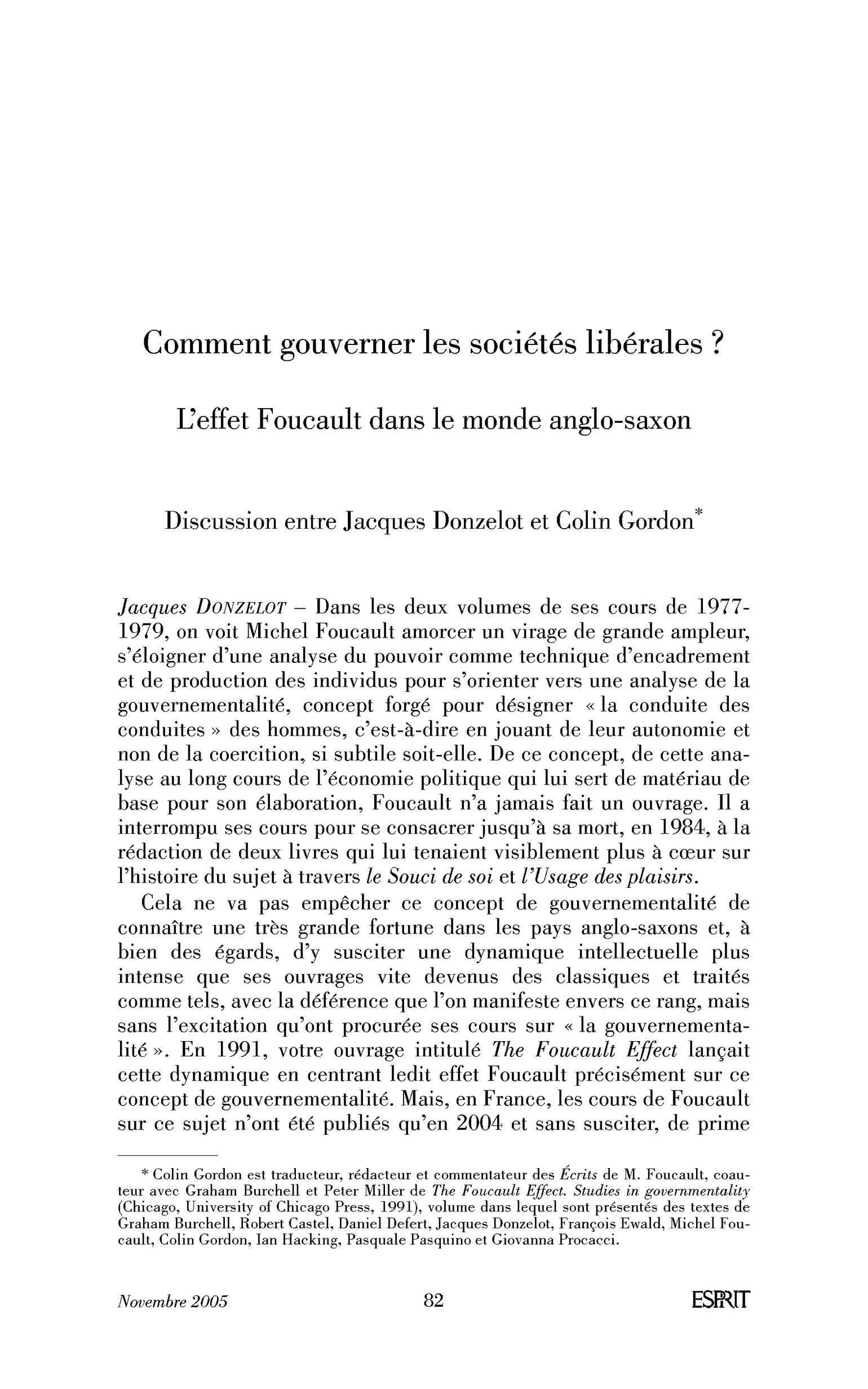 Comment gouverner les sociétés libérales ? (Discussion)