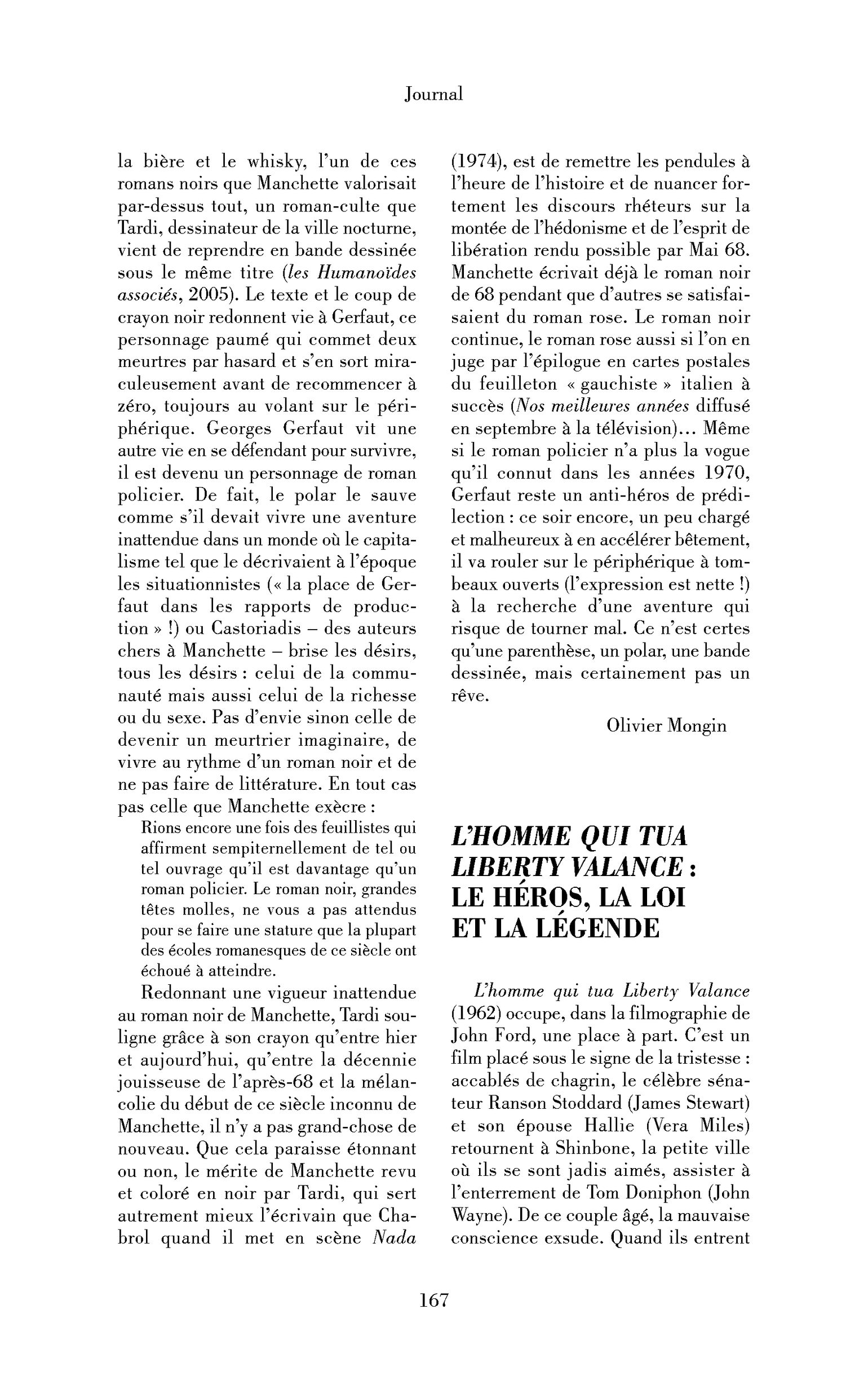 L’homme qui tua Liberty Valance: le héros, la loi et la légende